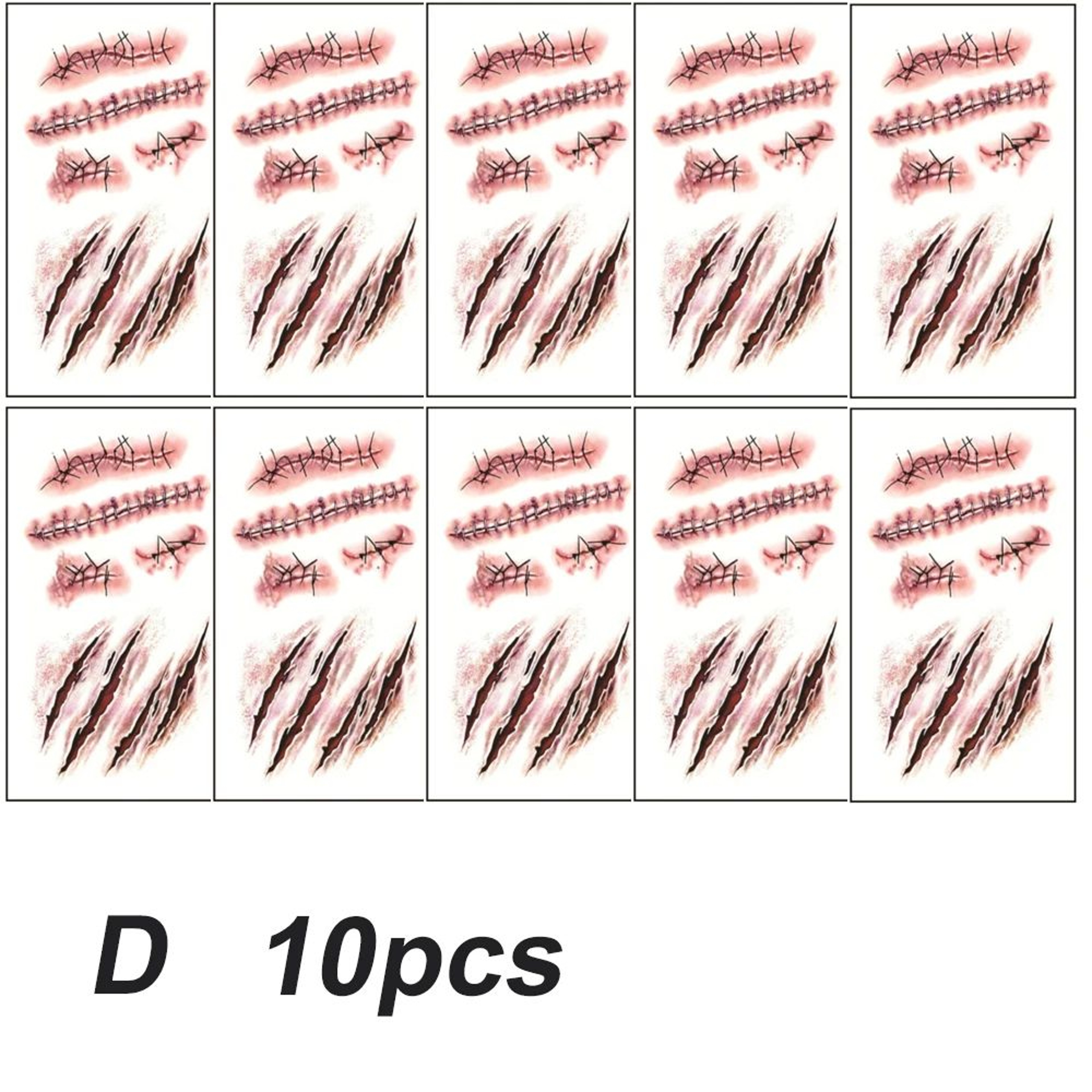 510pcs Halloween Scar Temporary Tattoo Stickers  Waterproof Fake Blood Wound Tattoos For Cosplay  P 15