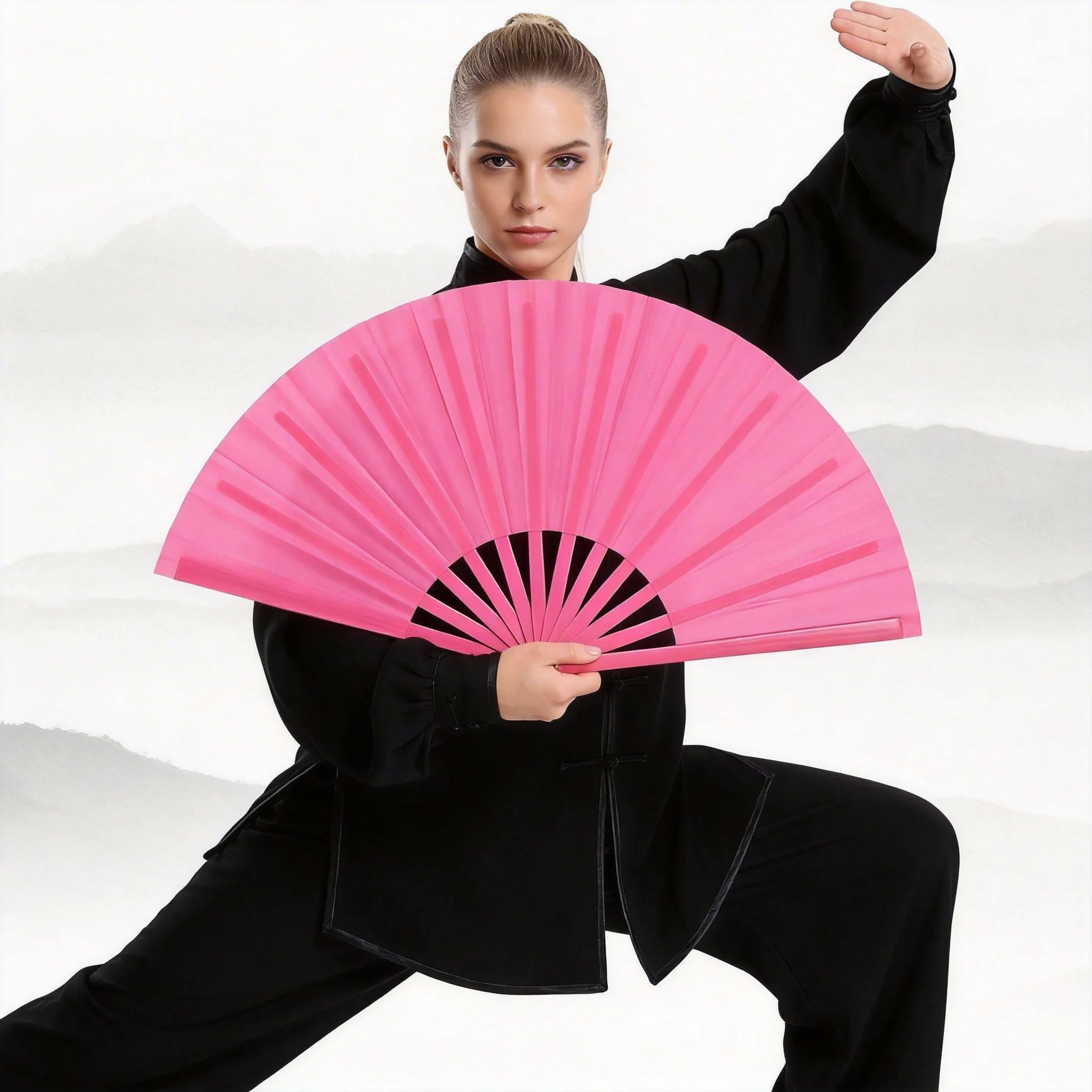 Chinese Tai Chi Kung Fu Folding Fan  10 Style Martial Arts Dance Performance Hand Fan With Plastic  3