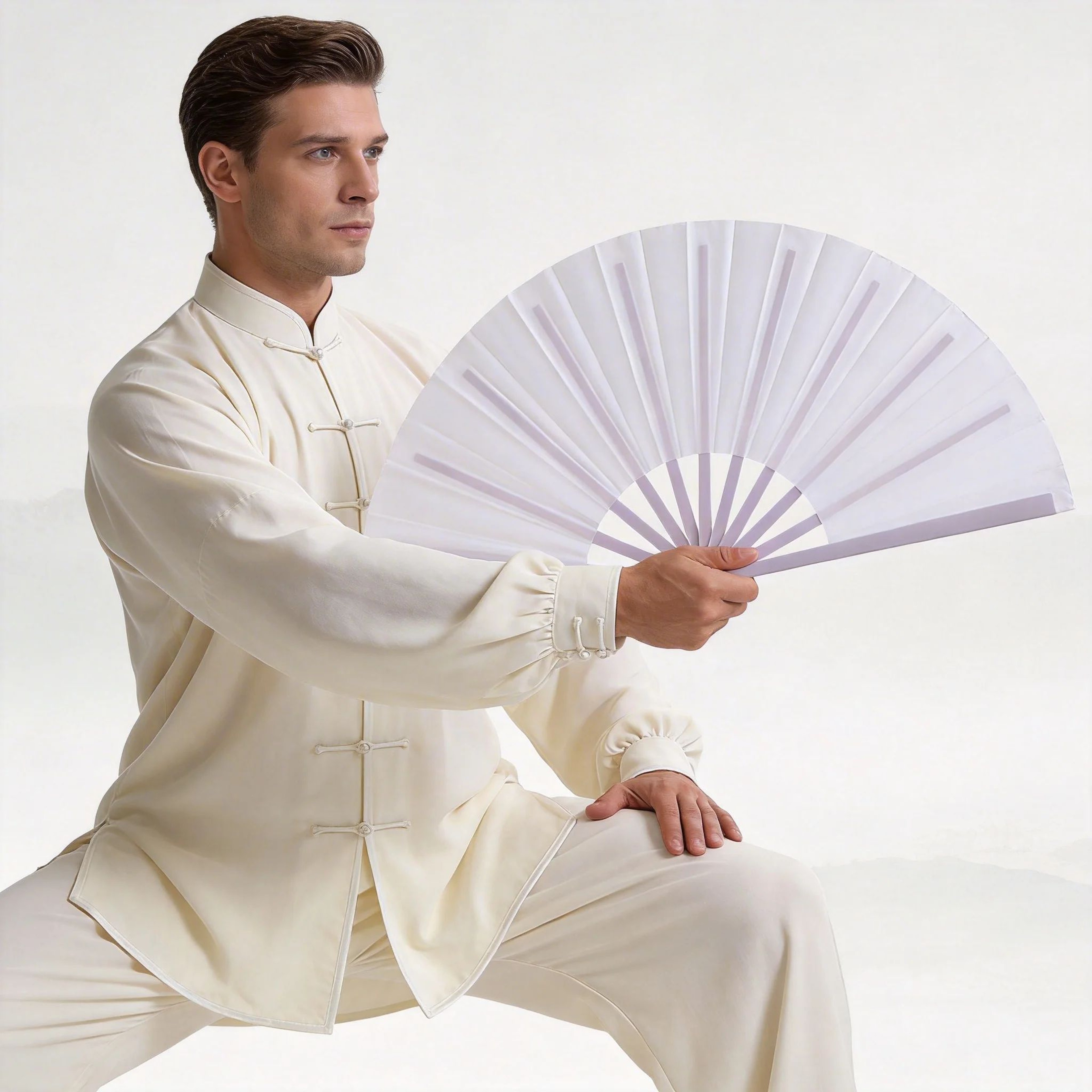 Chinese Tai Chi Kung Fu Folding Fan  10 Style Martial Arts Dance Performance Hand Fan With Plastic  1