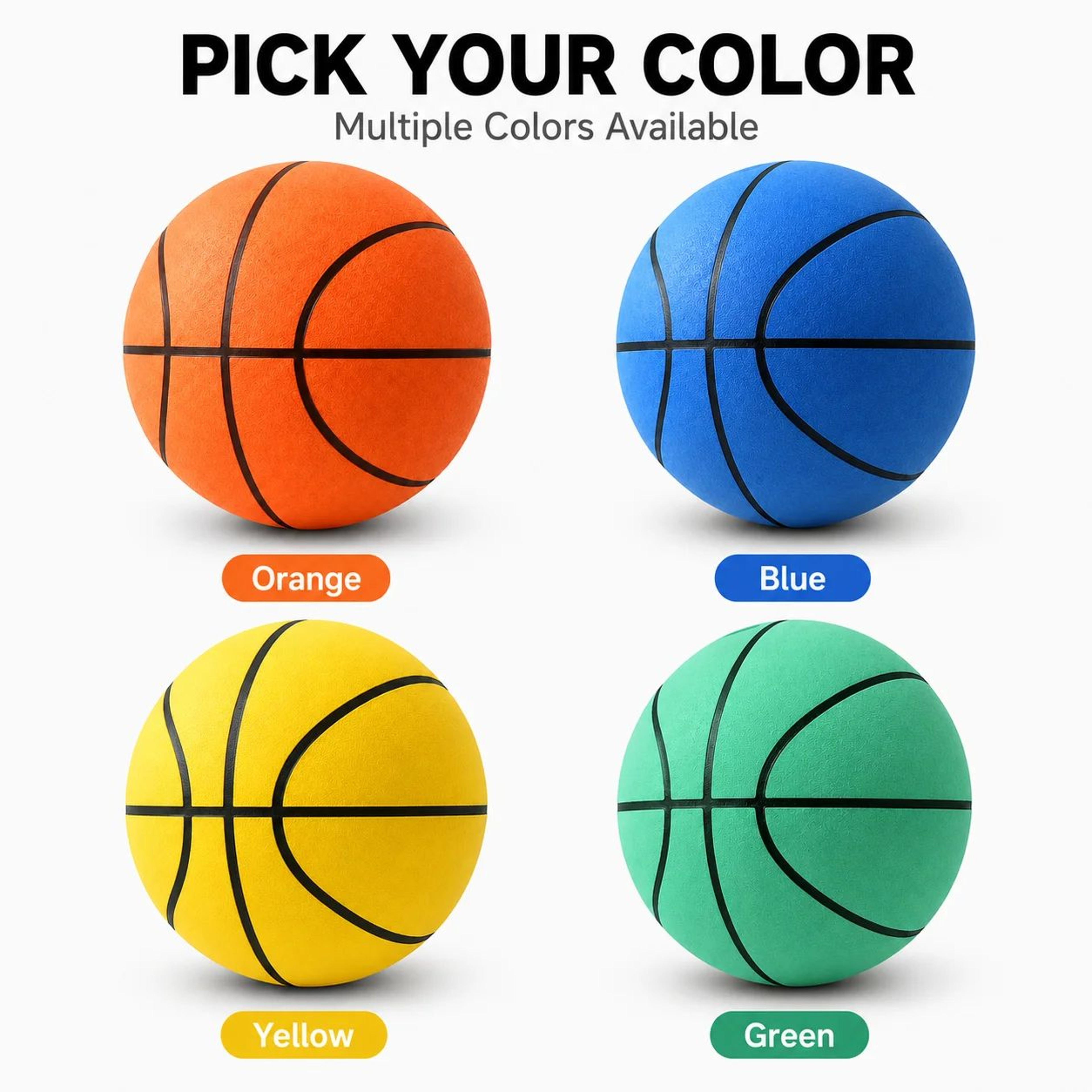 Silent Foam Basketball  High Bounce Noiseless Indoor Training Ball For Dribbling Practice Sizes 3 5 5