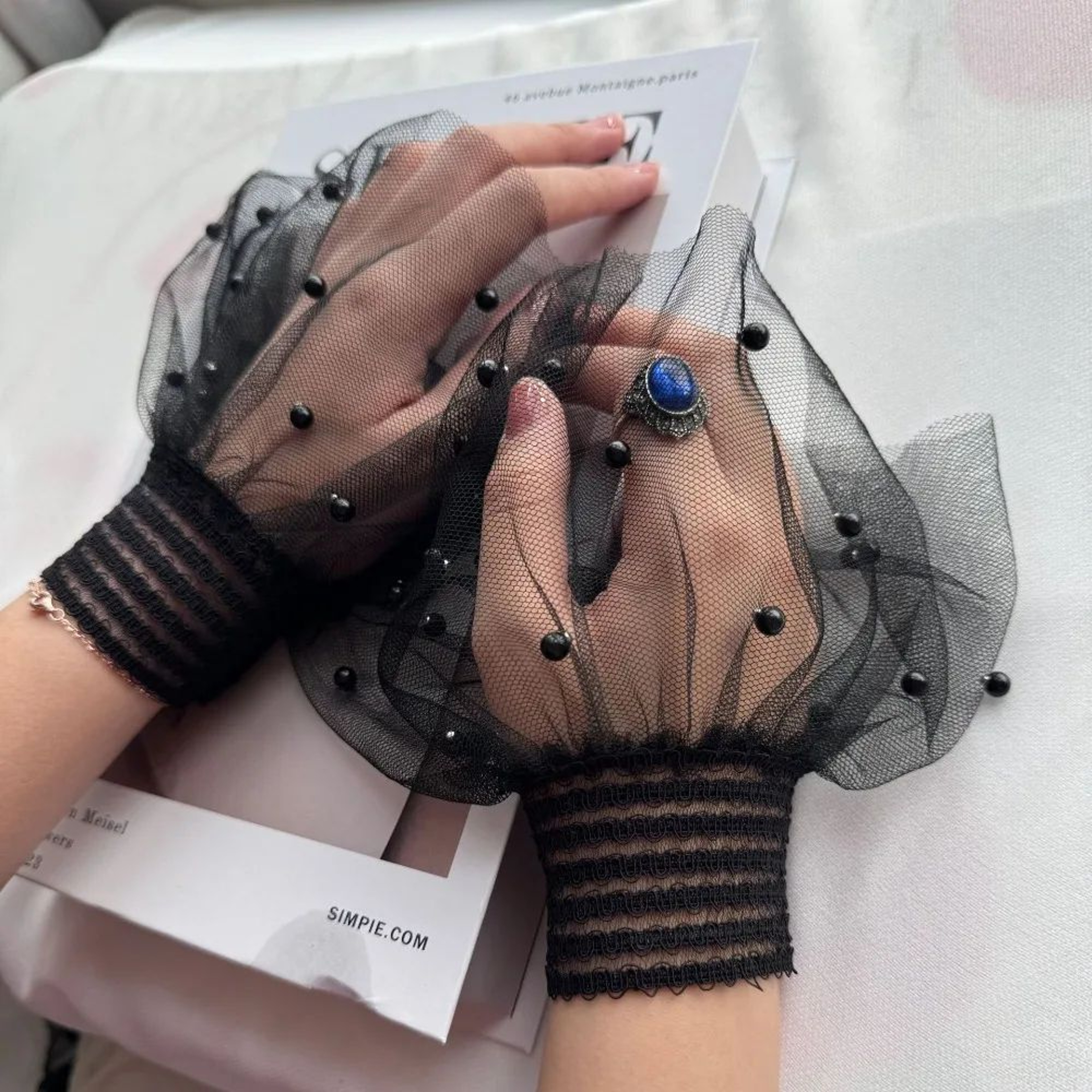 1 Pair Lace Detachable Sleeve Cuffs  Ruffle Fake Cuffs Sun Protection Wrist Sleeves For Women Sweat 20