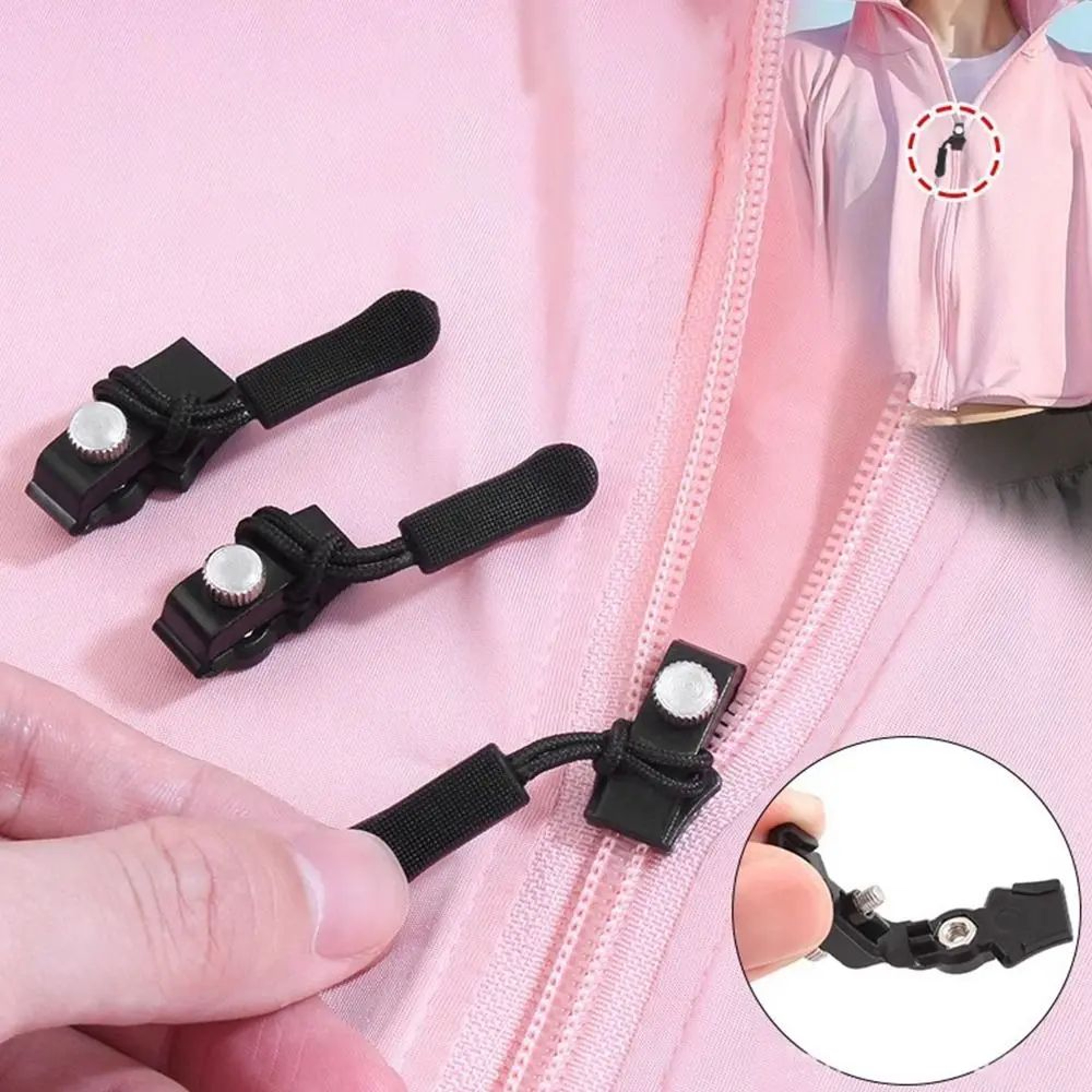 3Size Zipper Repair Kit  Metal Replacement Zipper Heads For Suitcases Bags Clothing  DIY Sewing Rep 4