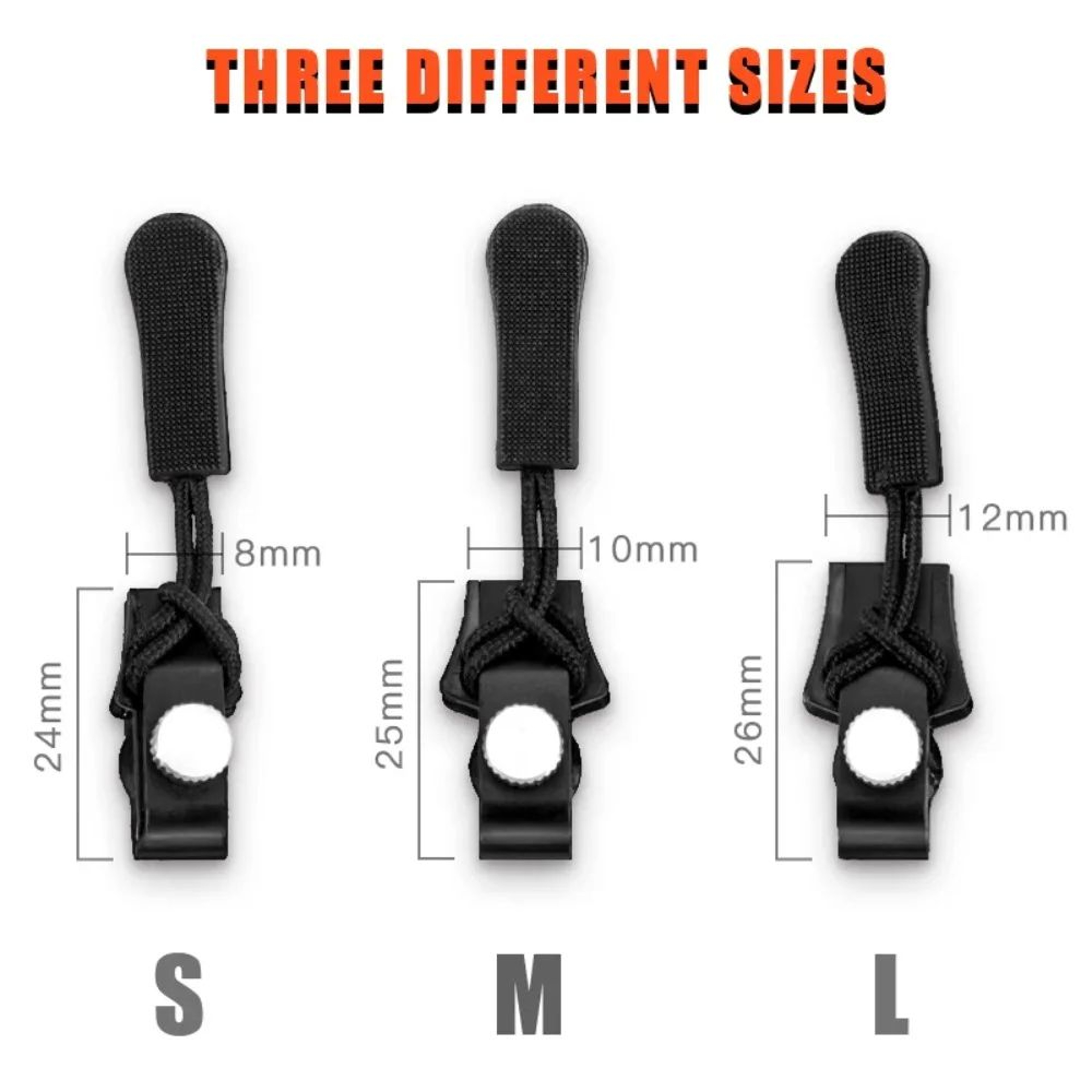 3Size Zipper Repair Kit  Metal Replacement Zipper Heads For Suitcases Bags Clothing  DIY Sewing Rep 5