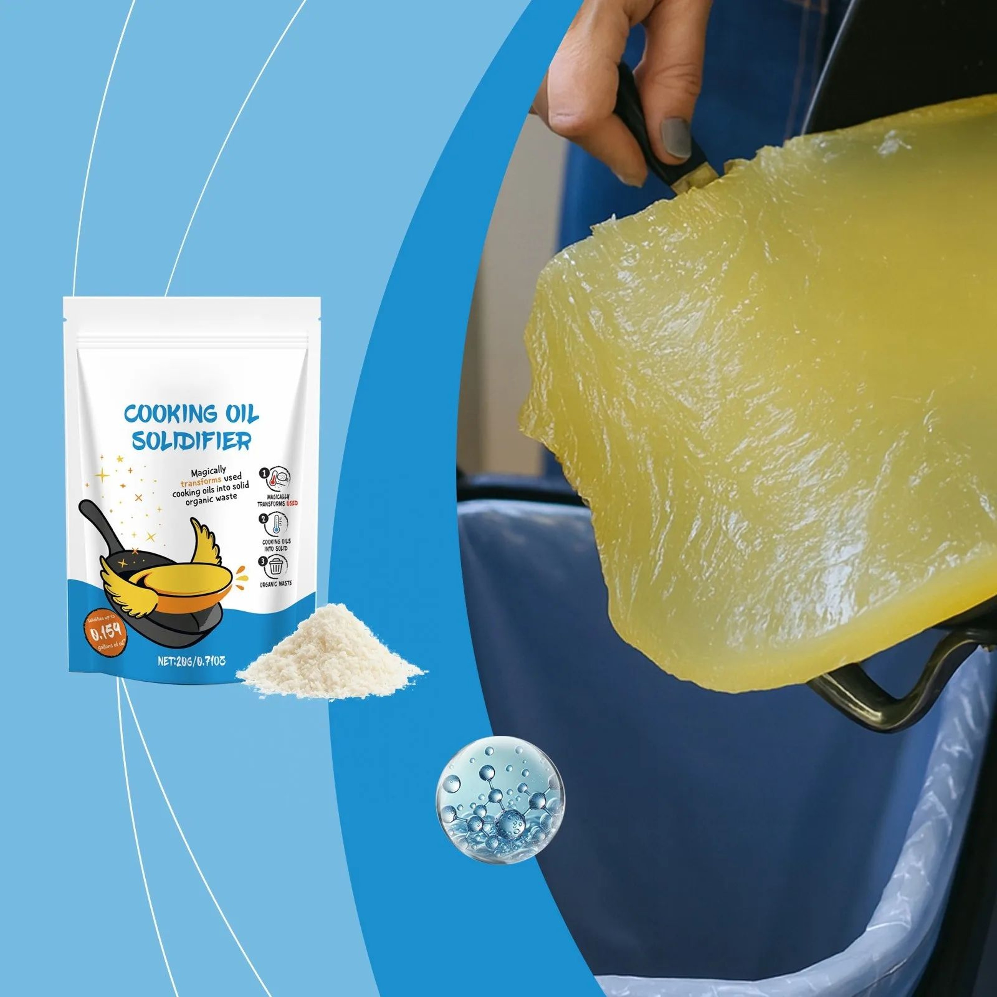 Cooking Oil Solidifier  FastActing Waste Oil Hardener For Easy Kitchen Grease Disposal 3