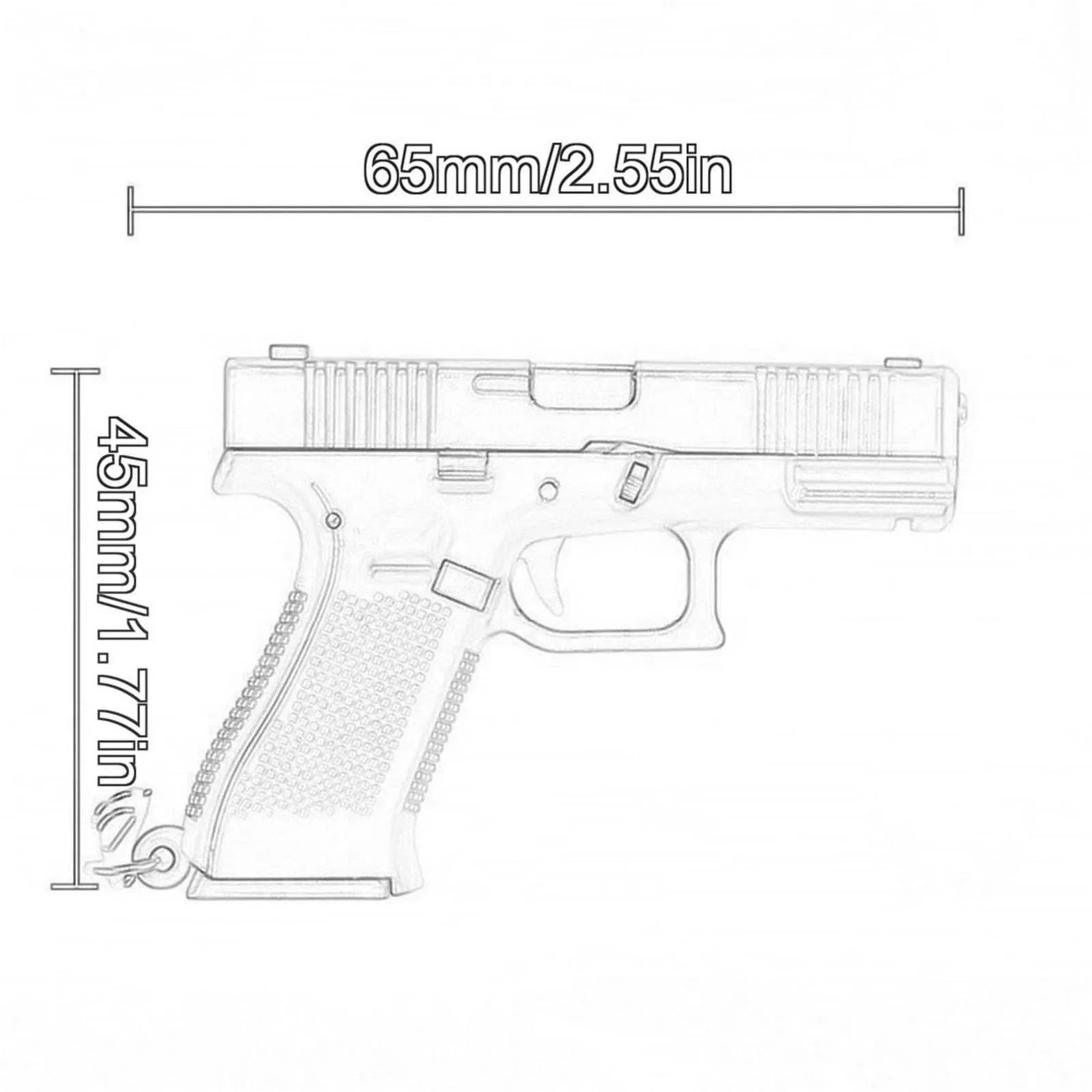 Mini Tactical PistolShaped Keychain  Detachable G45Style Model Keyring Portable Bag  Key Decoration 5