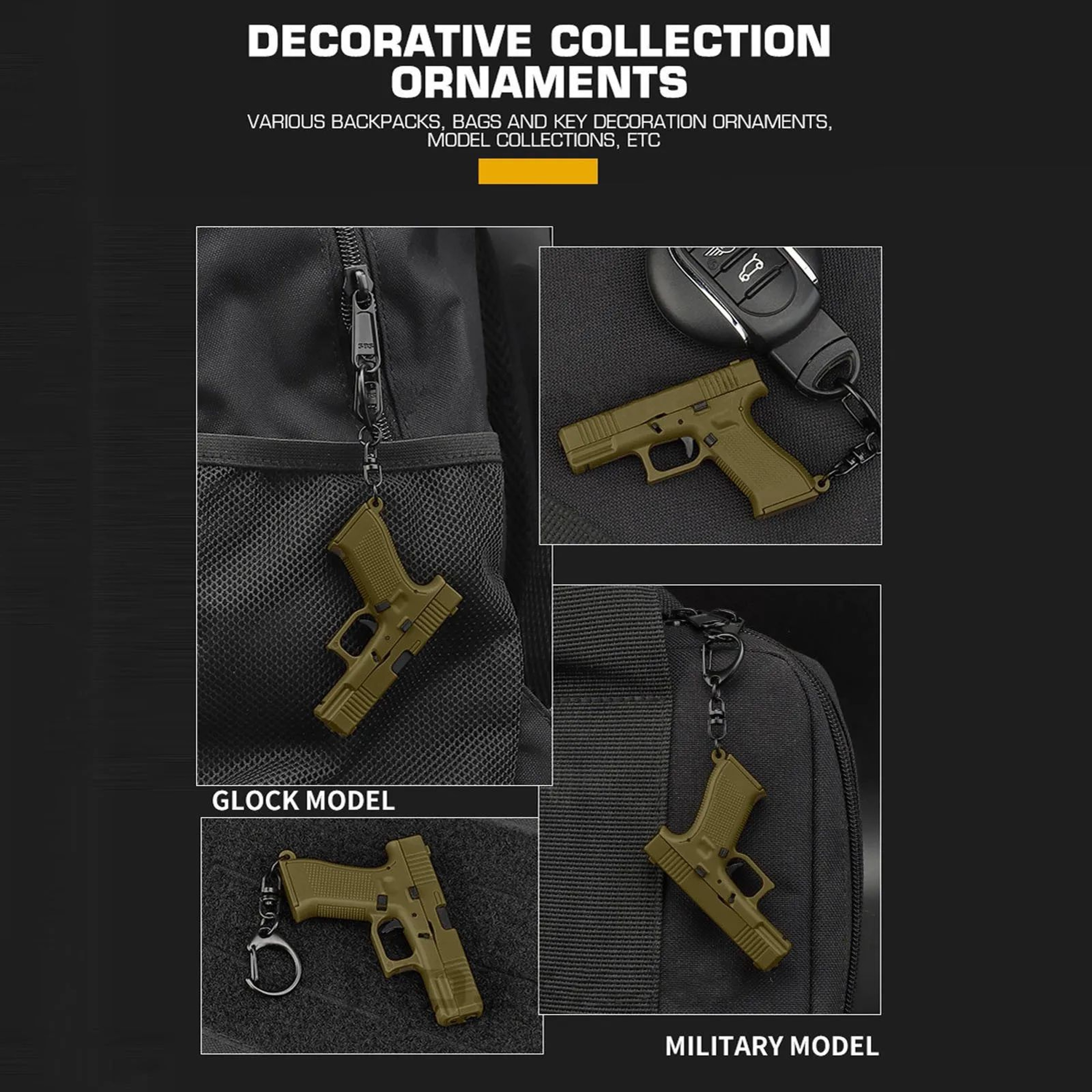 Mini Tactical PistolShaped Keychain  Detachable G45Style Model Keyring Portable Bag  Key Decoration 1