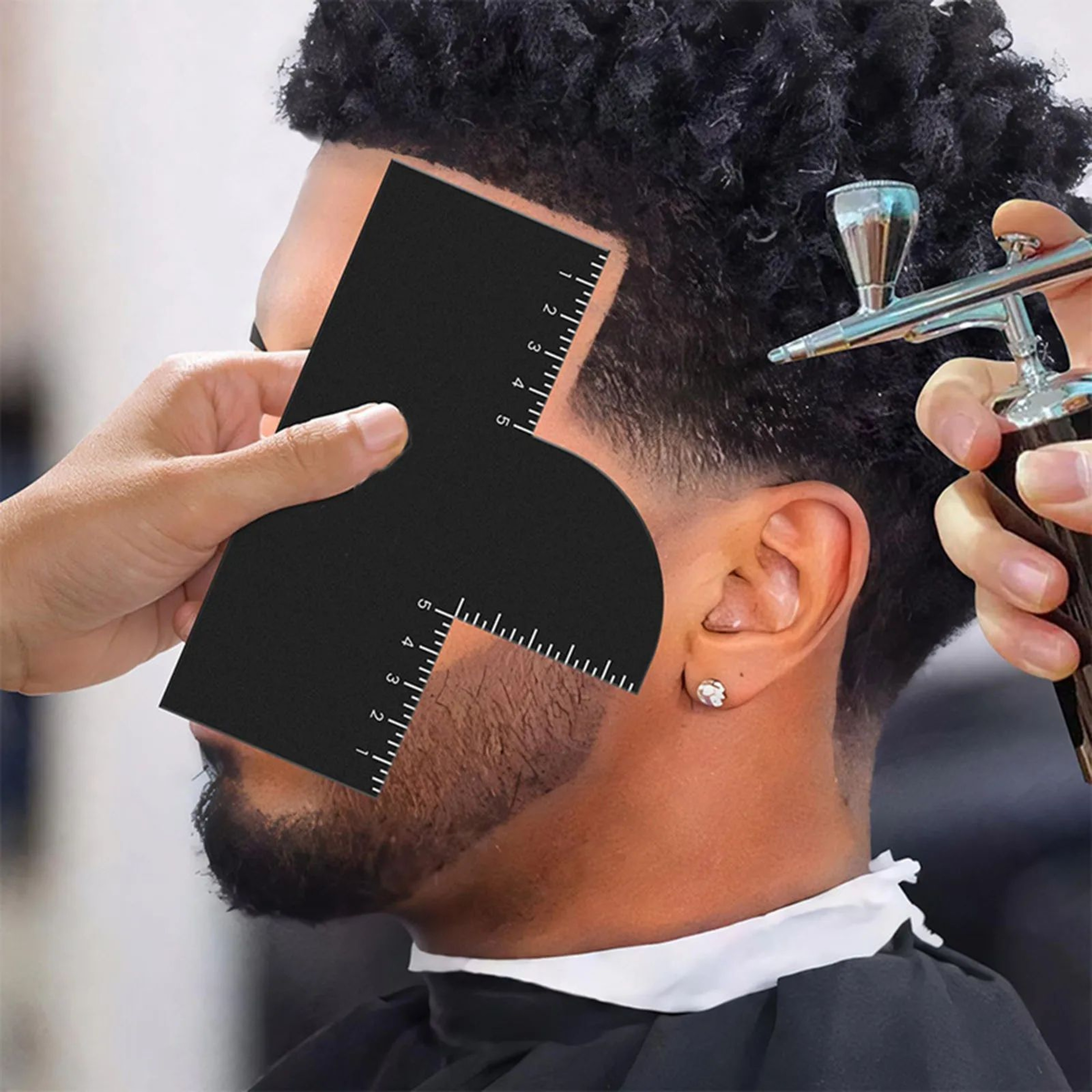 Mens Hairline  Beard Lineup Guide  Barber Haircut Styling Template With Measurement Ruler For Edge  3