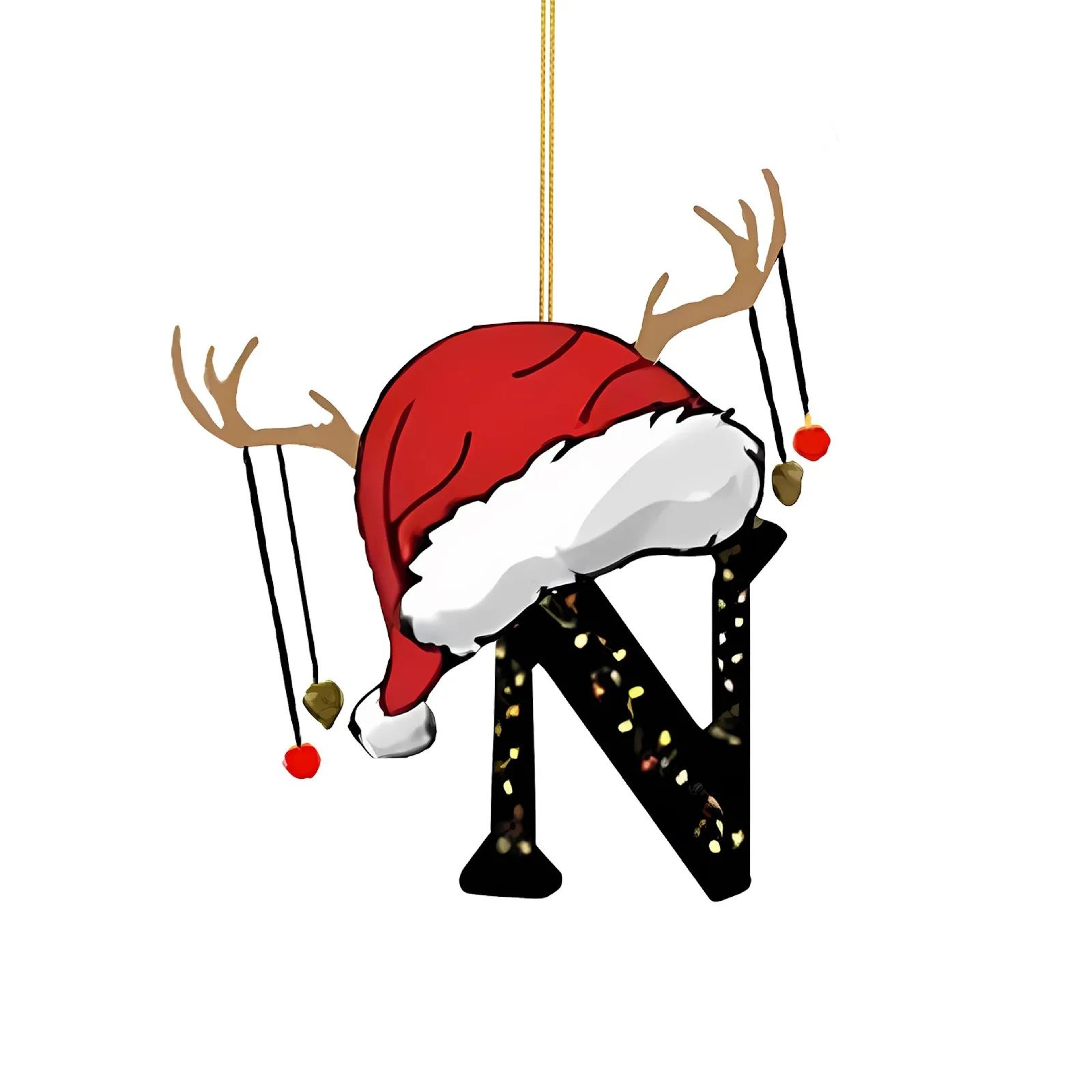 Christmas Letter Ornament  26 Alphabet Initial Pendants For Christmas Tree Personalized Holiday  Ne 17