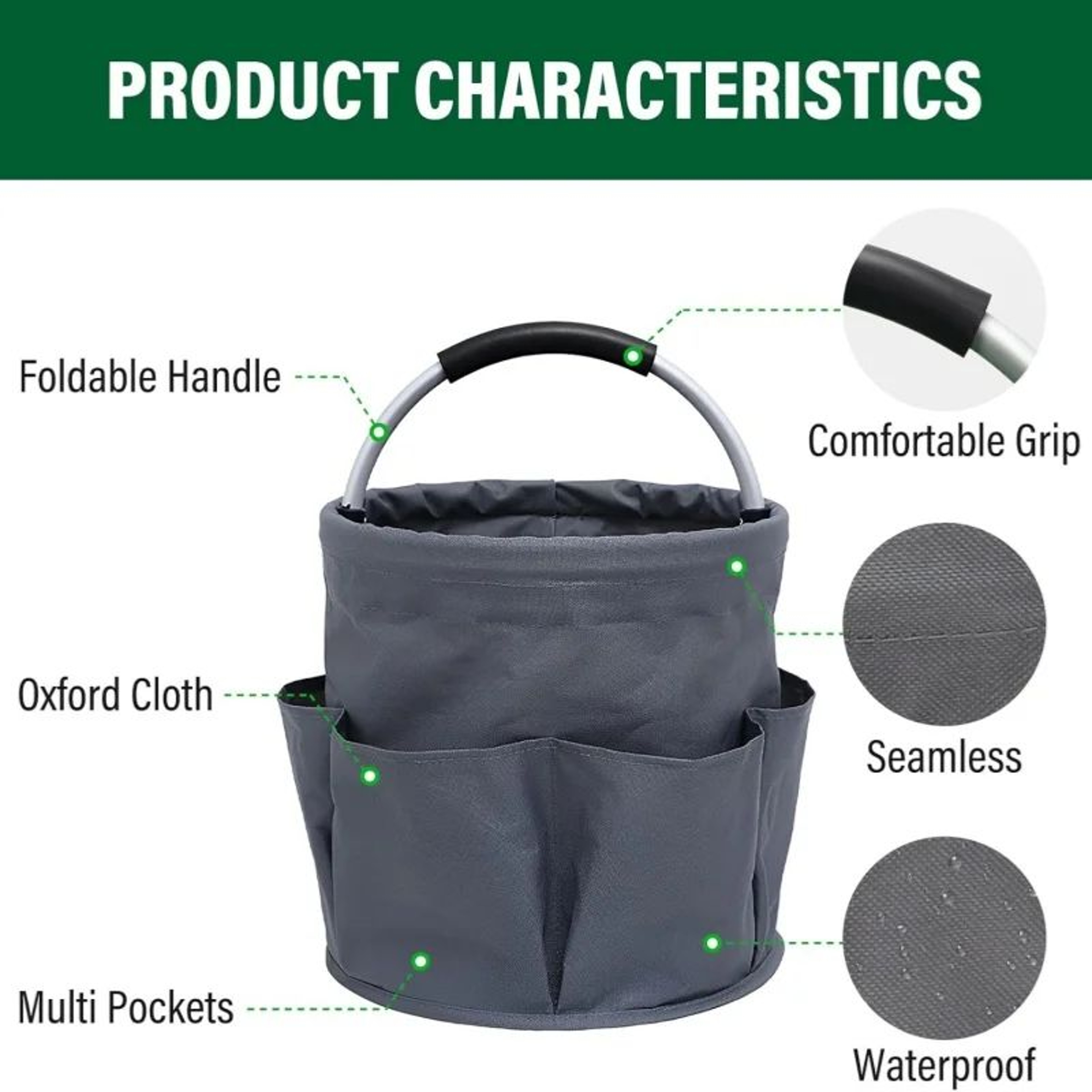 Portable Folding Outdoor Basket  NonWoven Fabric Drawstring Storage Carrier For Camping Picnic Beac 2