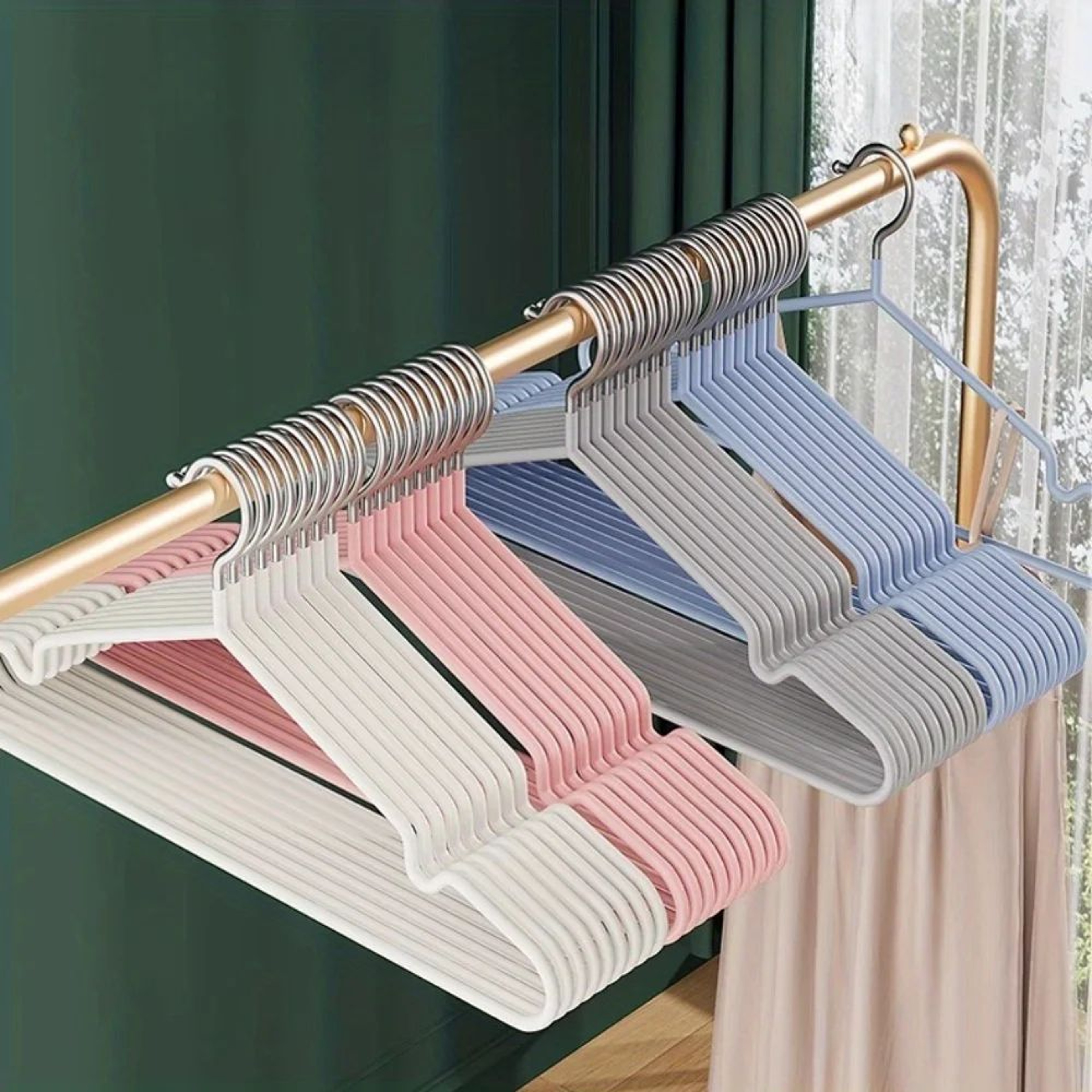Heavy Duty Metal Clothes Hangers  AntiSlip Space Saving Closet Organizers For Home Boutique Garage  2