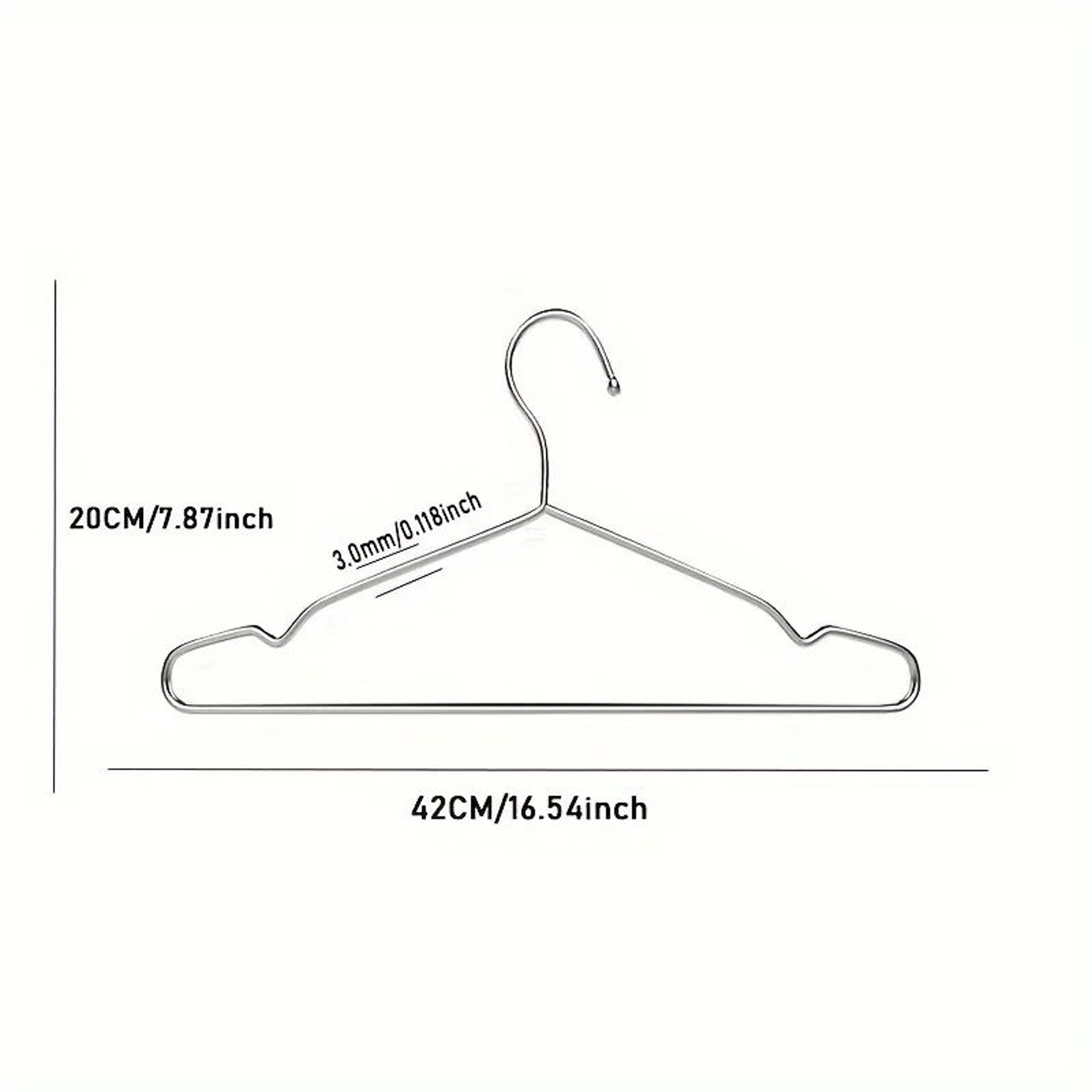 Heavy Duty Stainless Steel Hangers  165 In Ultra Thin Space Saving Polished Metal Clothes Hangers F 5