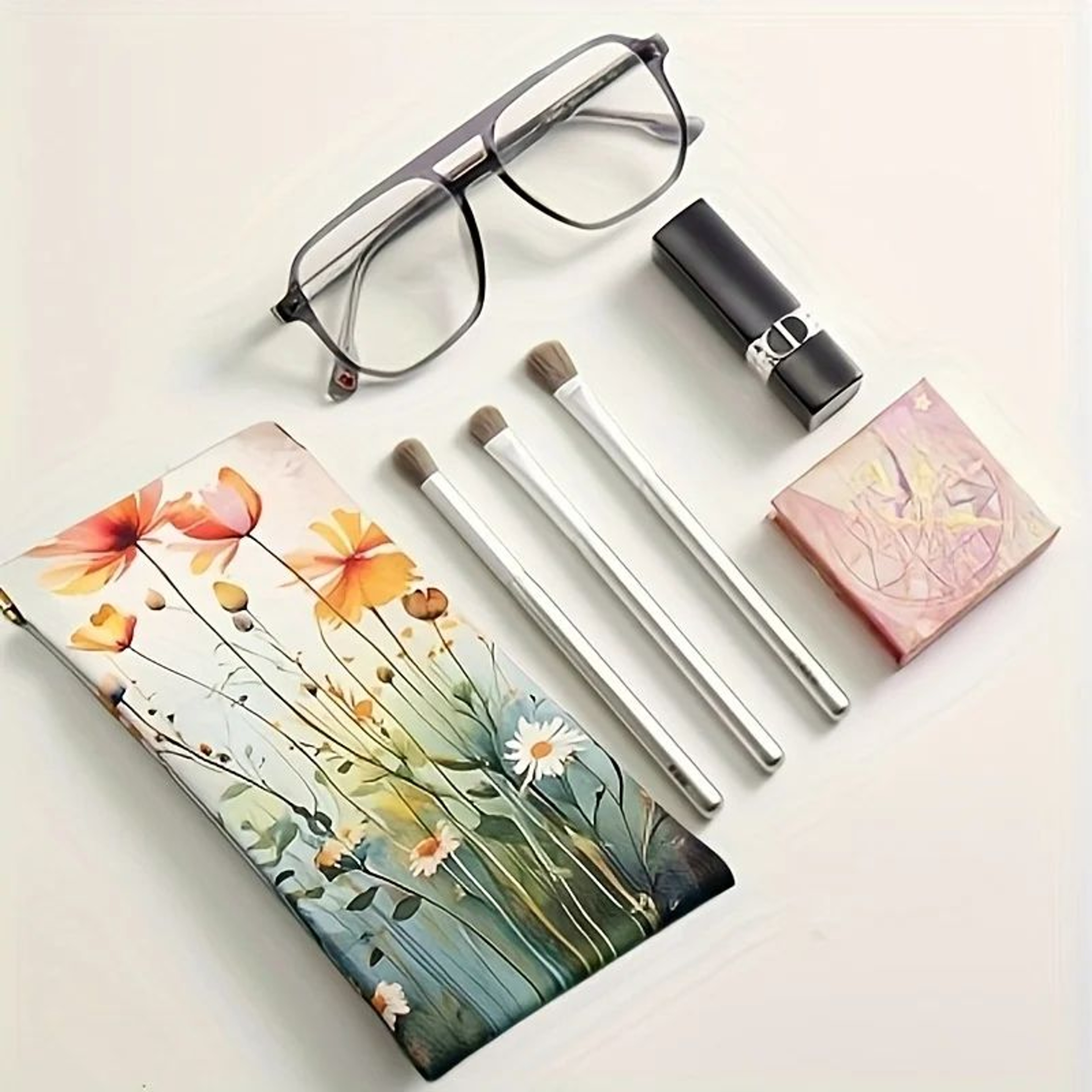 Waterproof PU Leather Glasses Case  Slim Faux Leather Eyeglass Storage Pouch For Sunglasses Reading 2