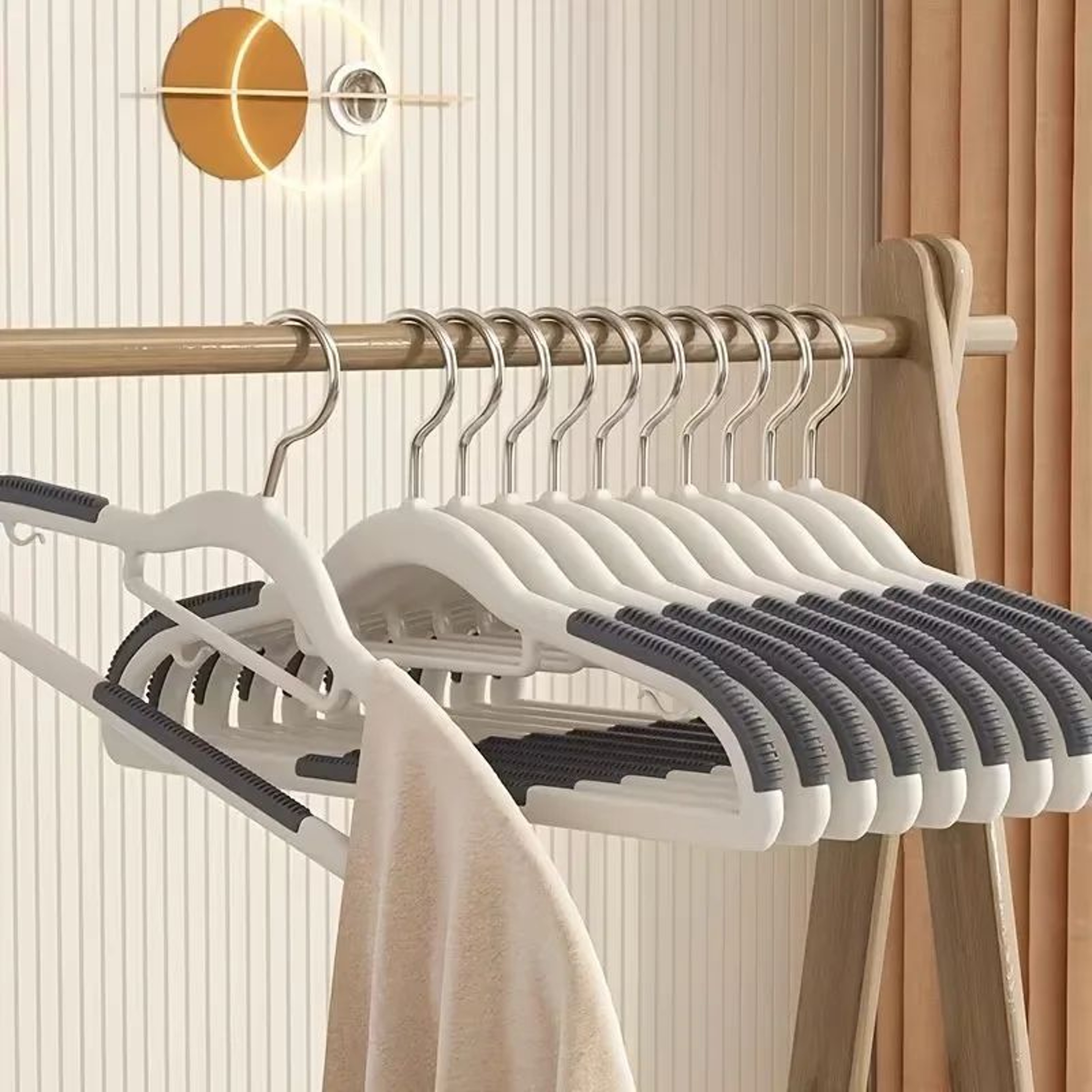 30pcs Velvet Hanger Set  10 HeavyDuty AntiSlip Clothes Hangers  20 Clips For Closet And Wardrobe Or 4