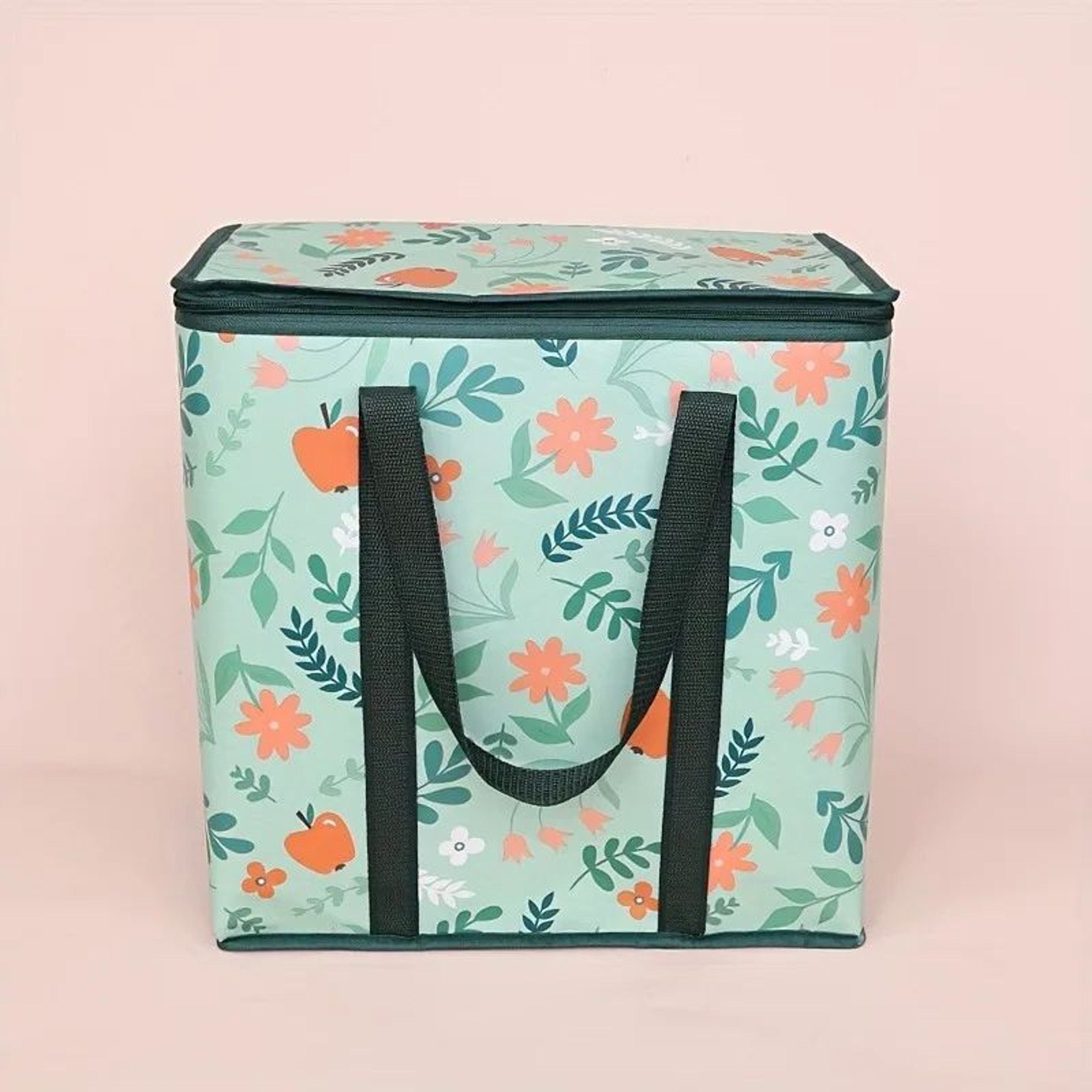 Large Insulated Grocery Bag  Reusable NonWoven Hot  Cold Food Carrier With Zipper Top Pockets  Spac 5