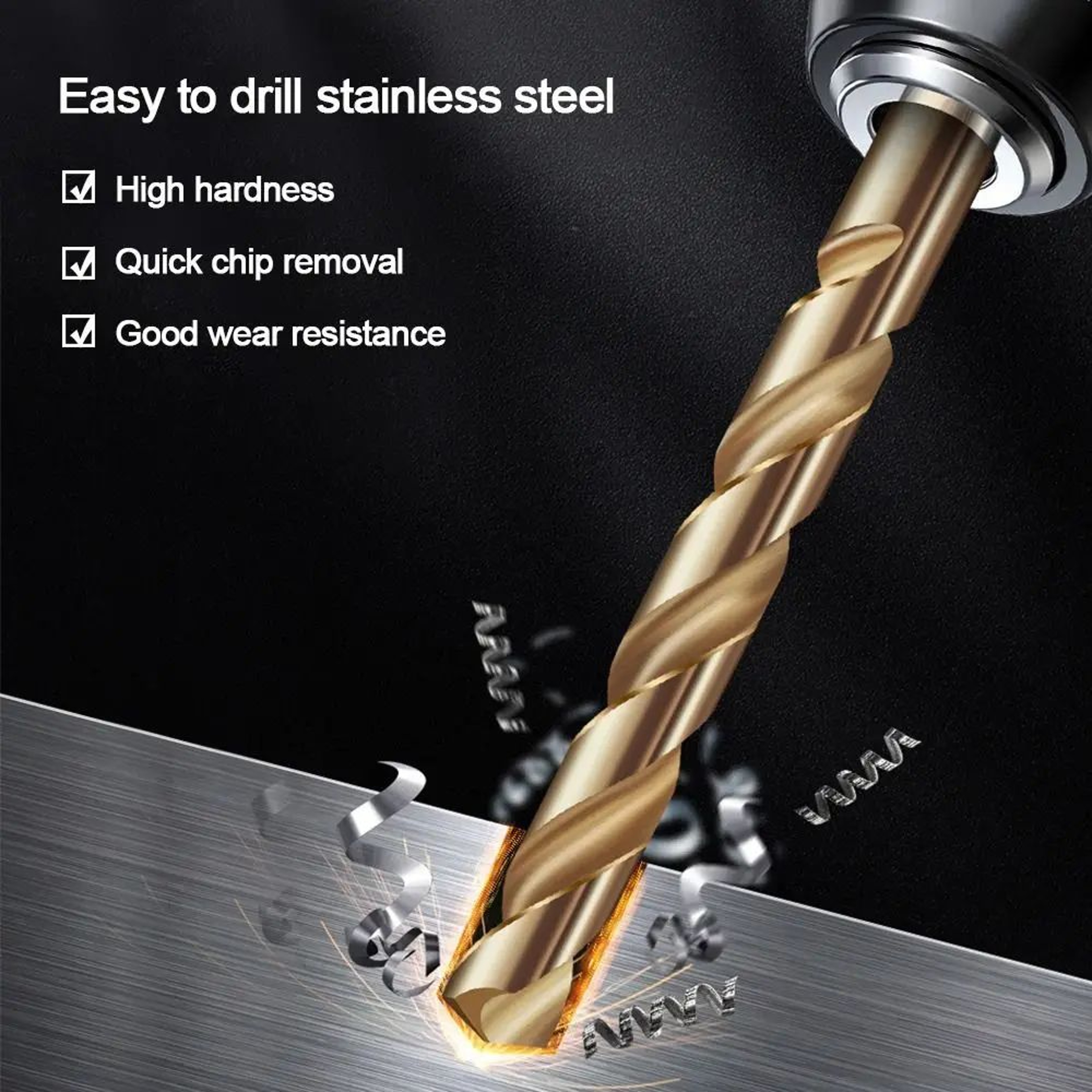 HSS Titanium Coated Twist Drill Bit  14 In Hex Shank Quick Change Power Tool For Wood Plastic Alumi