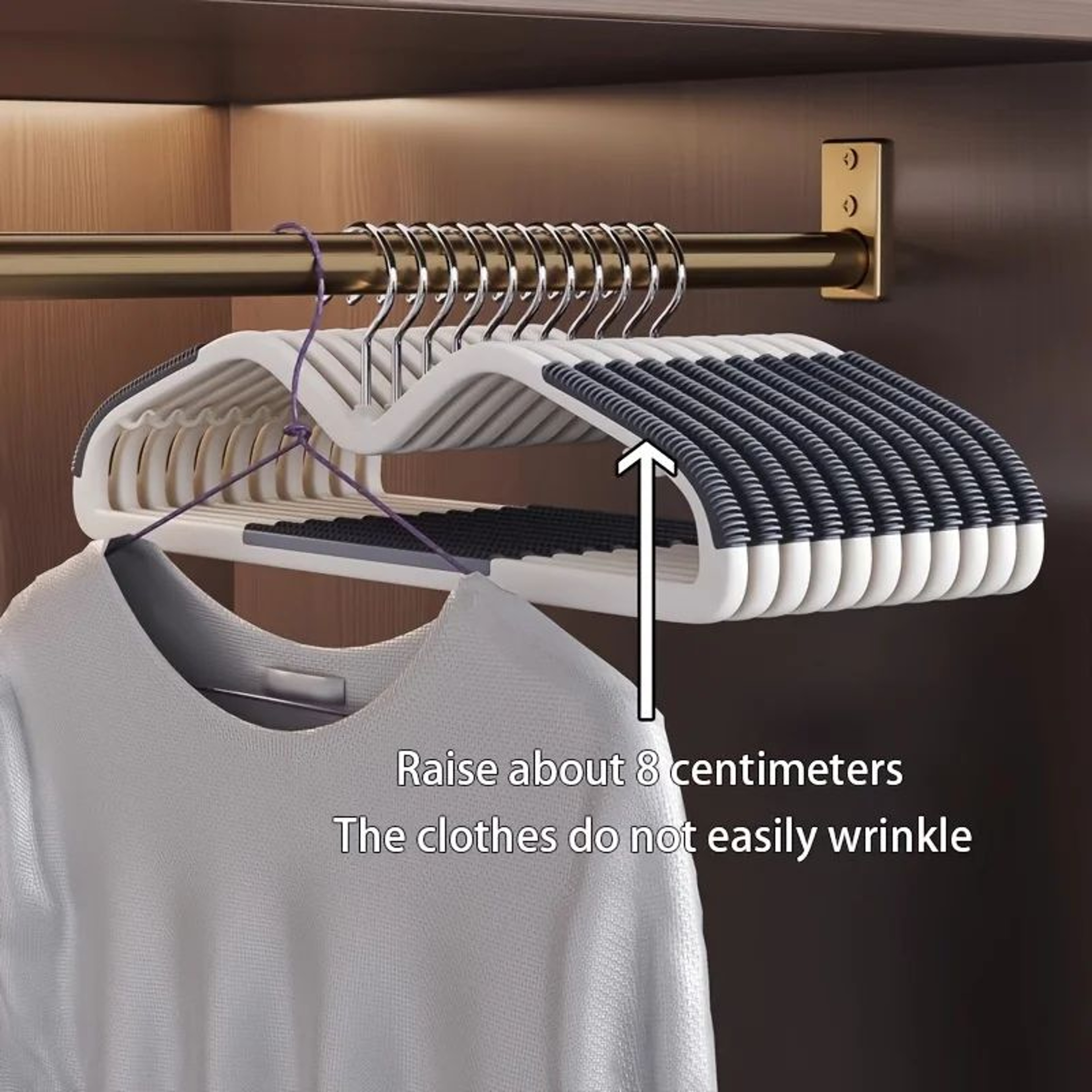 20pcs SpaceSaving Plastic Clothes Hangers  NonSlip Short Neck Wardrobe Organizer With Connectors  M 2