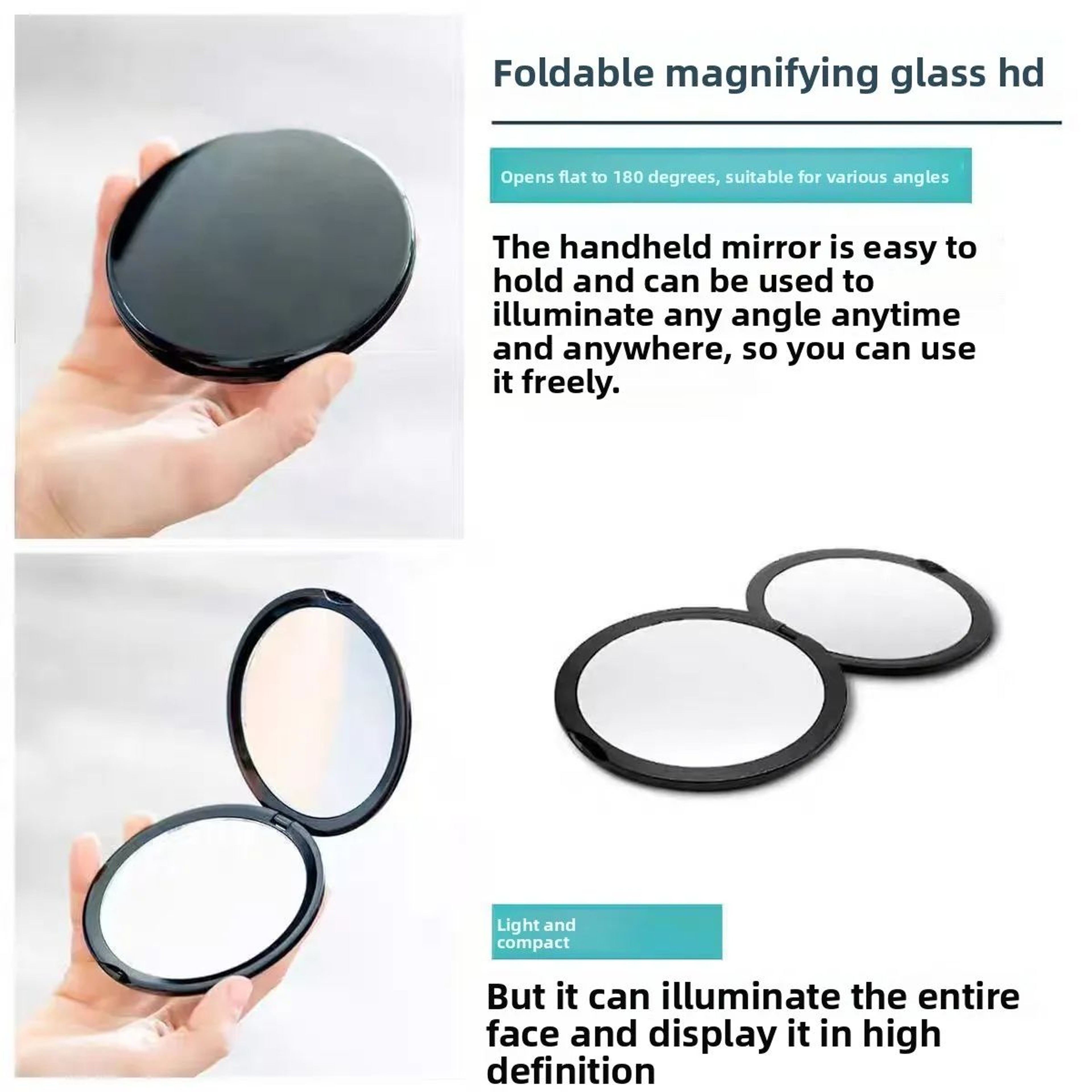 394in Compact Magnifying Mirror  10X 20X 30X Acrylic Pocket Mirror For Makeup Grooming Travel  Deta 2