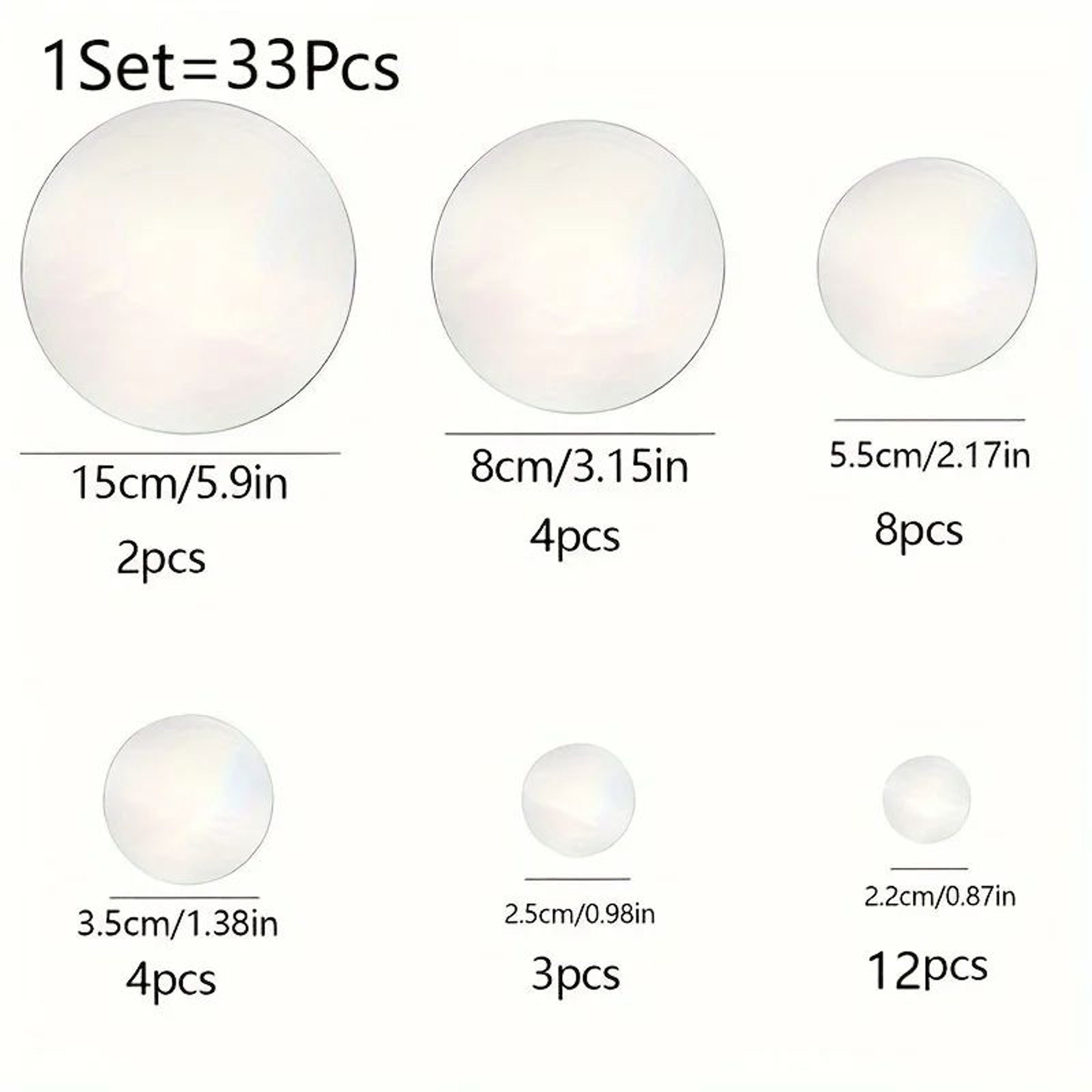 33pcs Round Acrylic Mirror Wall Decor  2D SelfAdhesive Cosmetic Mirror Tiles For Bedroom Bathroom   2