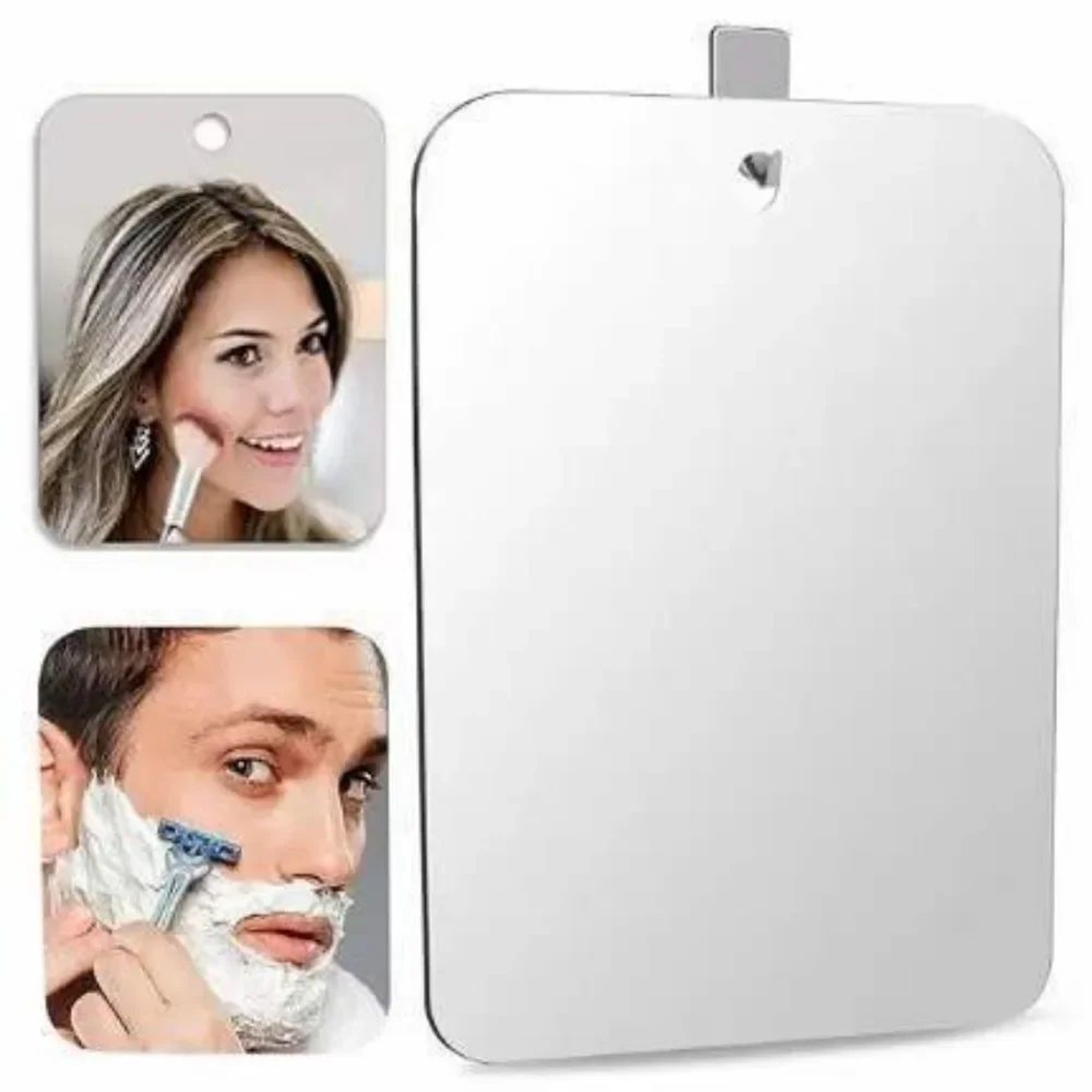 Portable Acrylic Shower Mirror  6 X 4 In Wall Suction Shaving Makeup Mirror For Bathroom Gym Travel 1