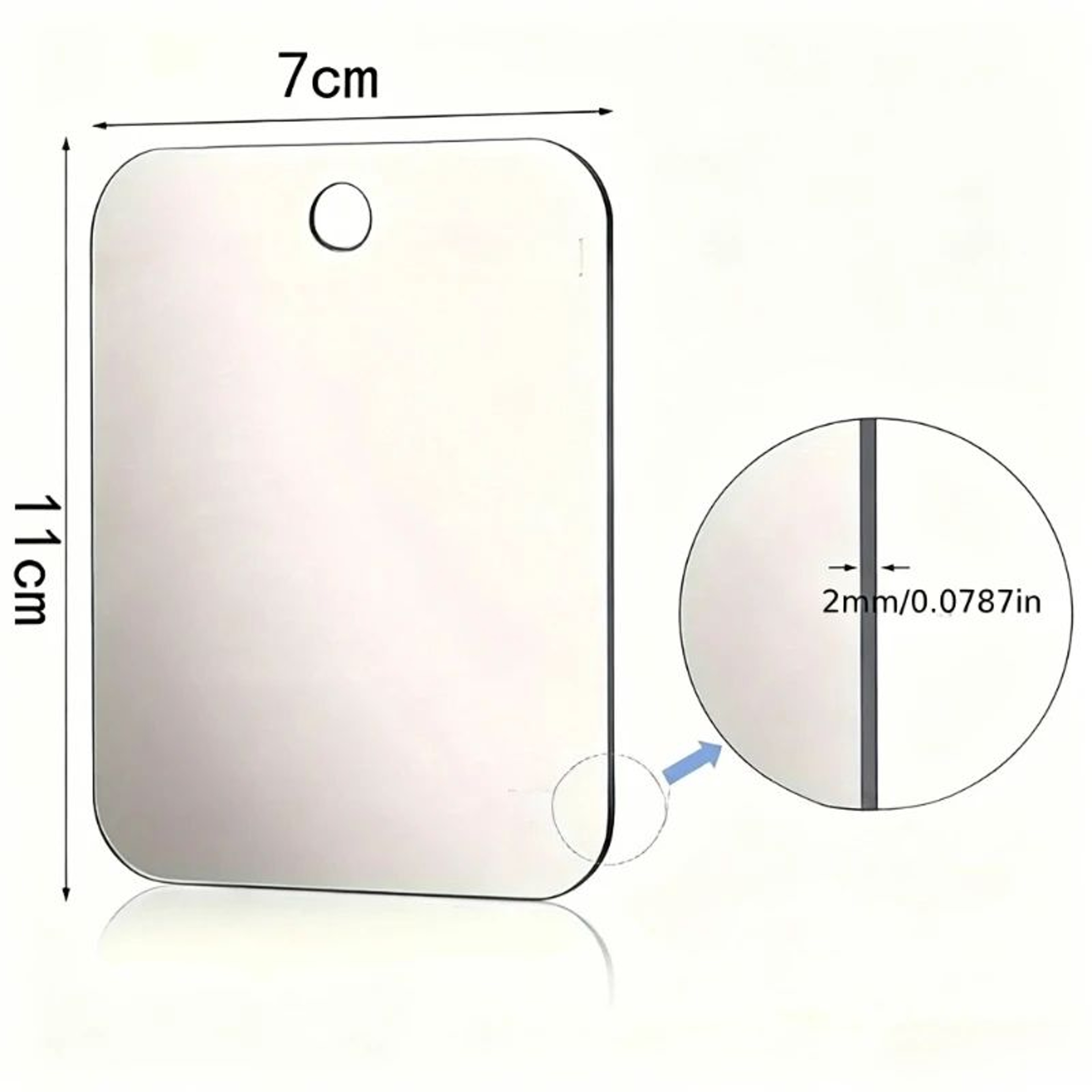 Portable Acrylic Shower Mirror  6 X 4 In Wall Suction Shaving Makeup Mirror For Bathroom Gym Travel 6