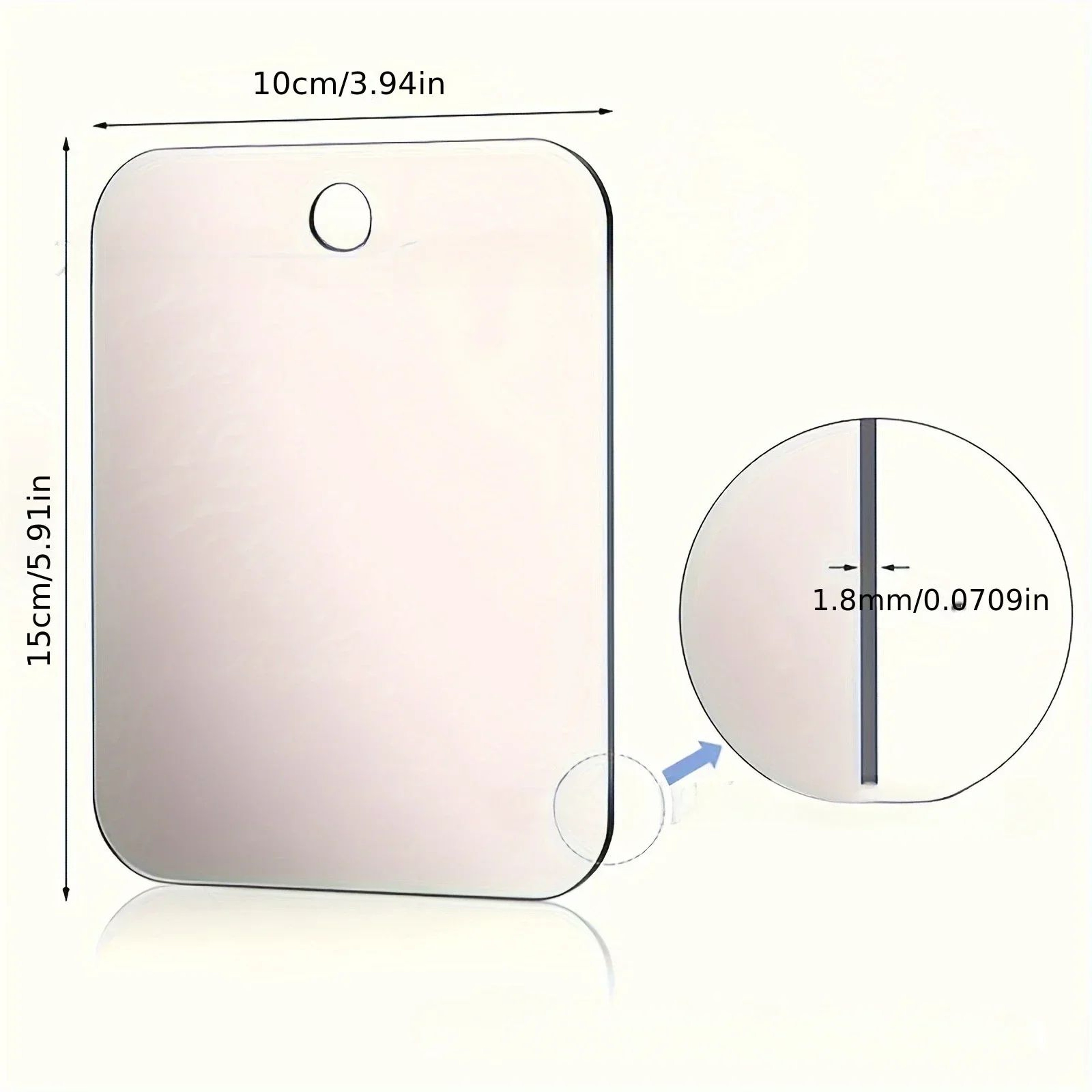 Portable Acrylic Shower Mirror  6 X 4 In Wall Suction Shaving Makeup Mirror For Bathroom Gym Travel 7