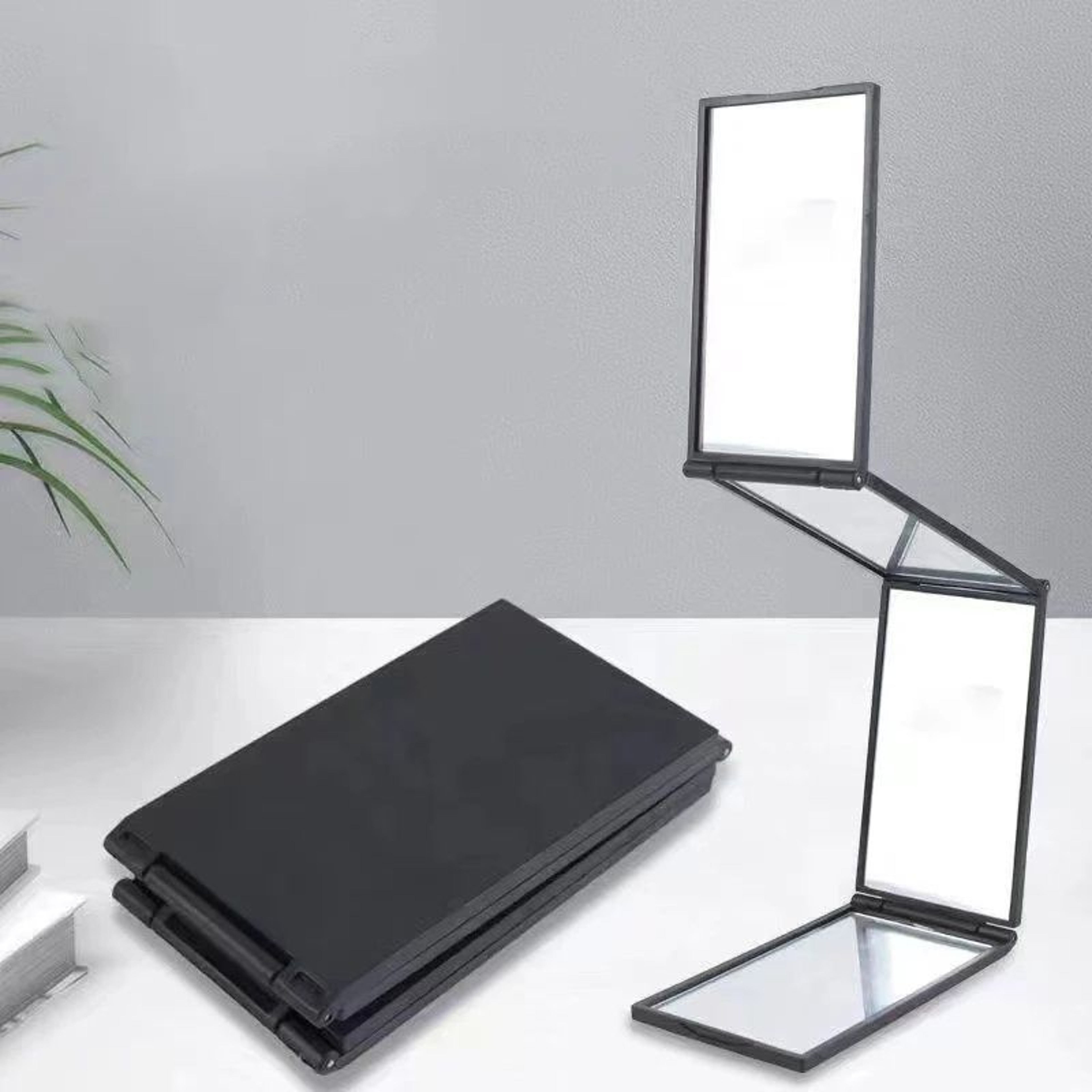 4Way Foldable Self Hair Cutting Mirror  360 Portable Handheld Desktop Makeup Grooming Mirror For Ho 0