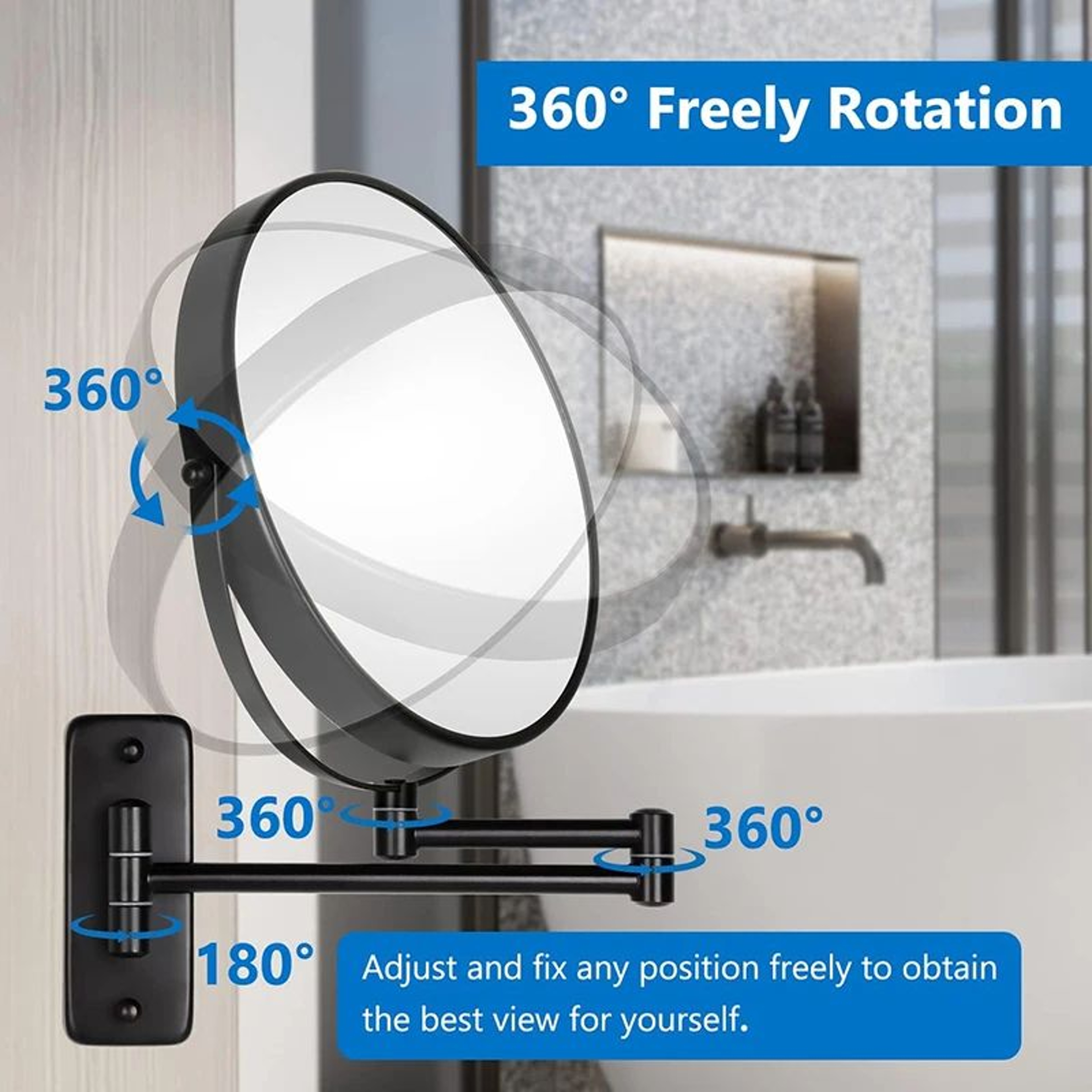 9in Wall Mounted Makeup Mirror  10x Magnifying DoubleSided Rechargeable Lighted Vanity Mirror With  1