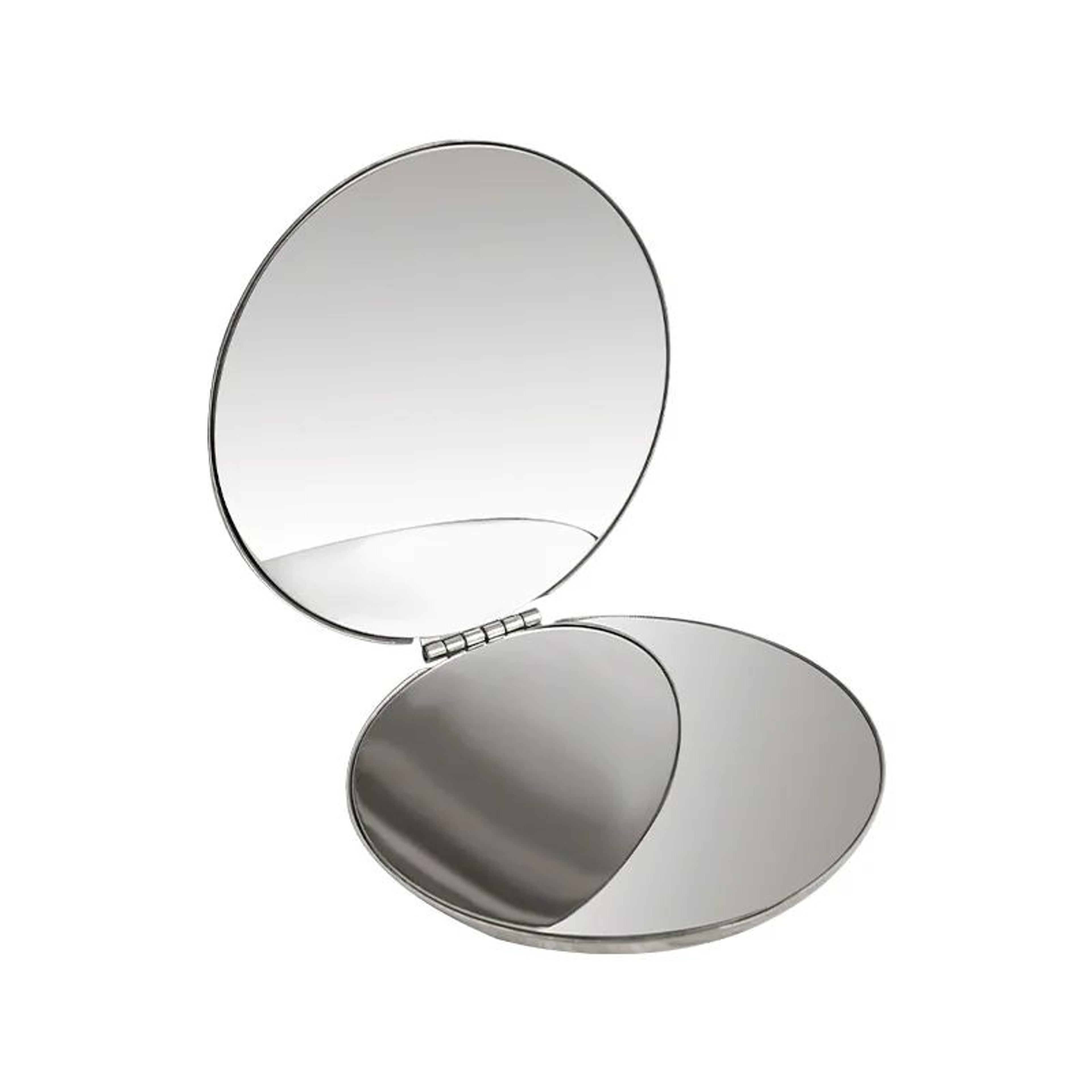 Portable DoubleSided Folding Makeup Mirror  Stainless Steel Compact Pocket Vanity Mirror For Travel 5