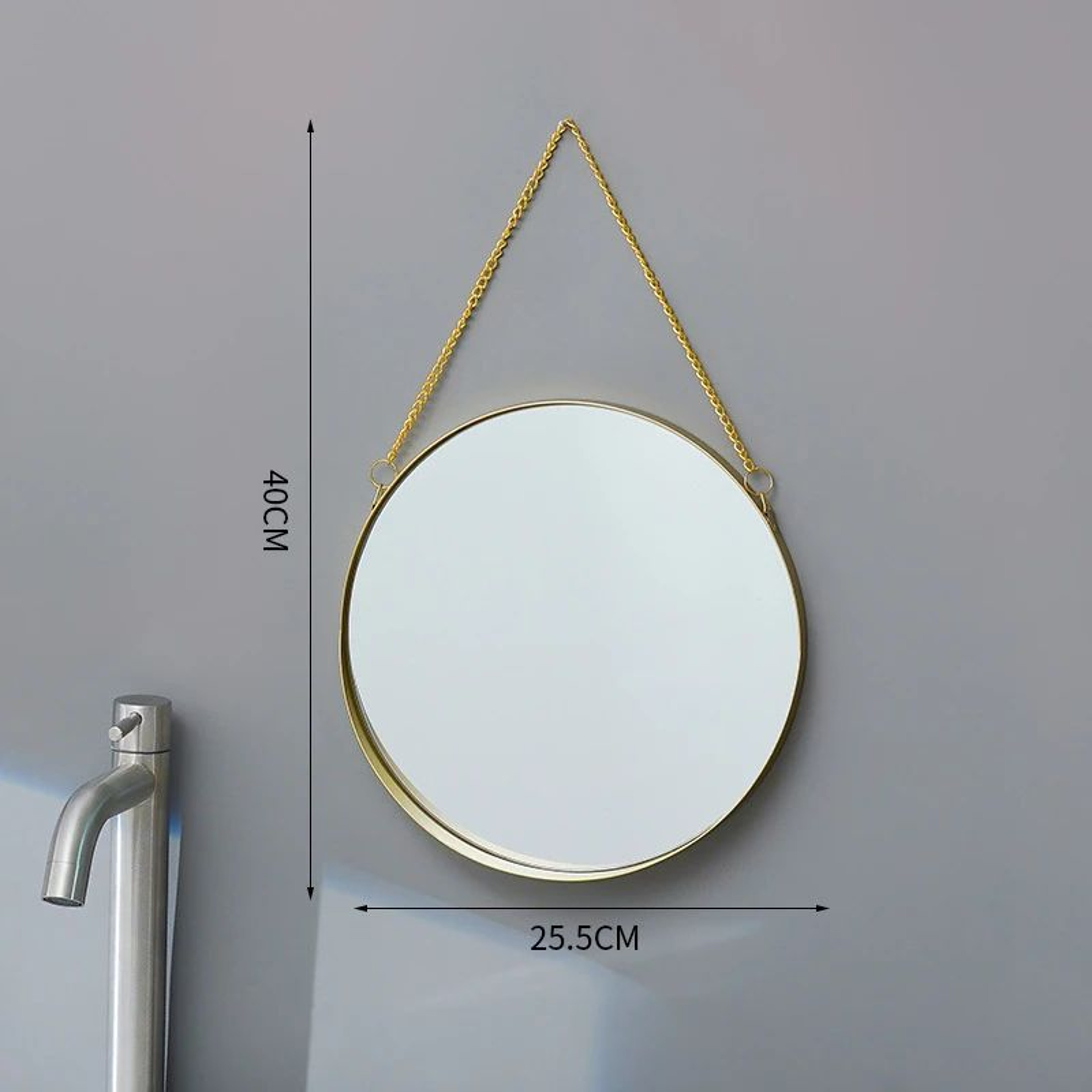 Nordic Round Wall Mounted Mirror  Wrought Iron Decorative Makeup Vanity Mirror For Bathroom Dorm Be 6