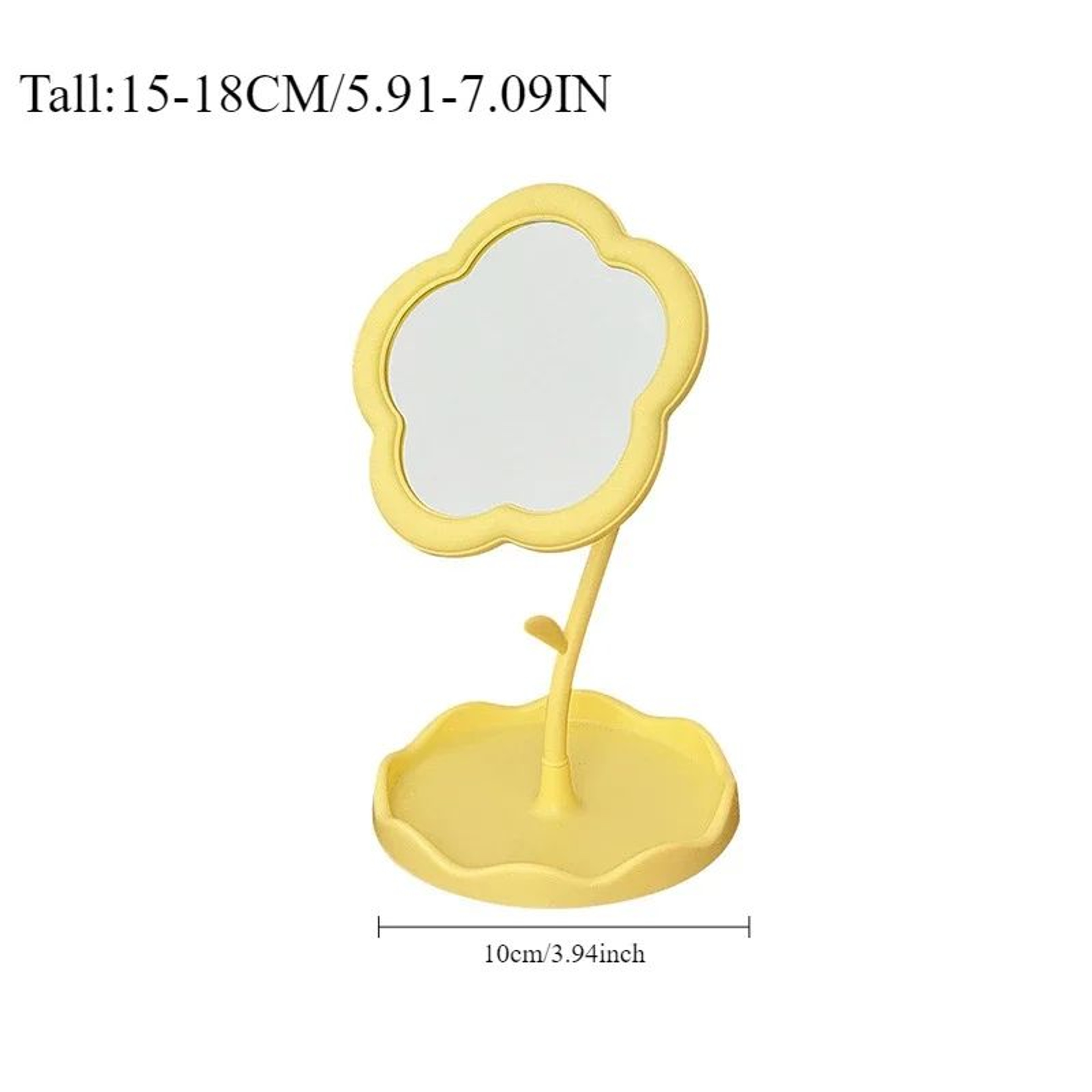 Floral Desktop Makeup Mirror  Round Table Vanity Mirror For Bedroom Dorm Dressing Table Beauty Deco 5