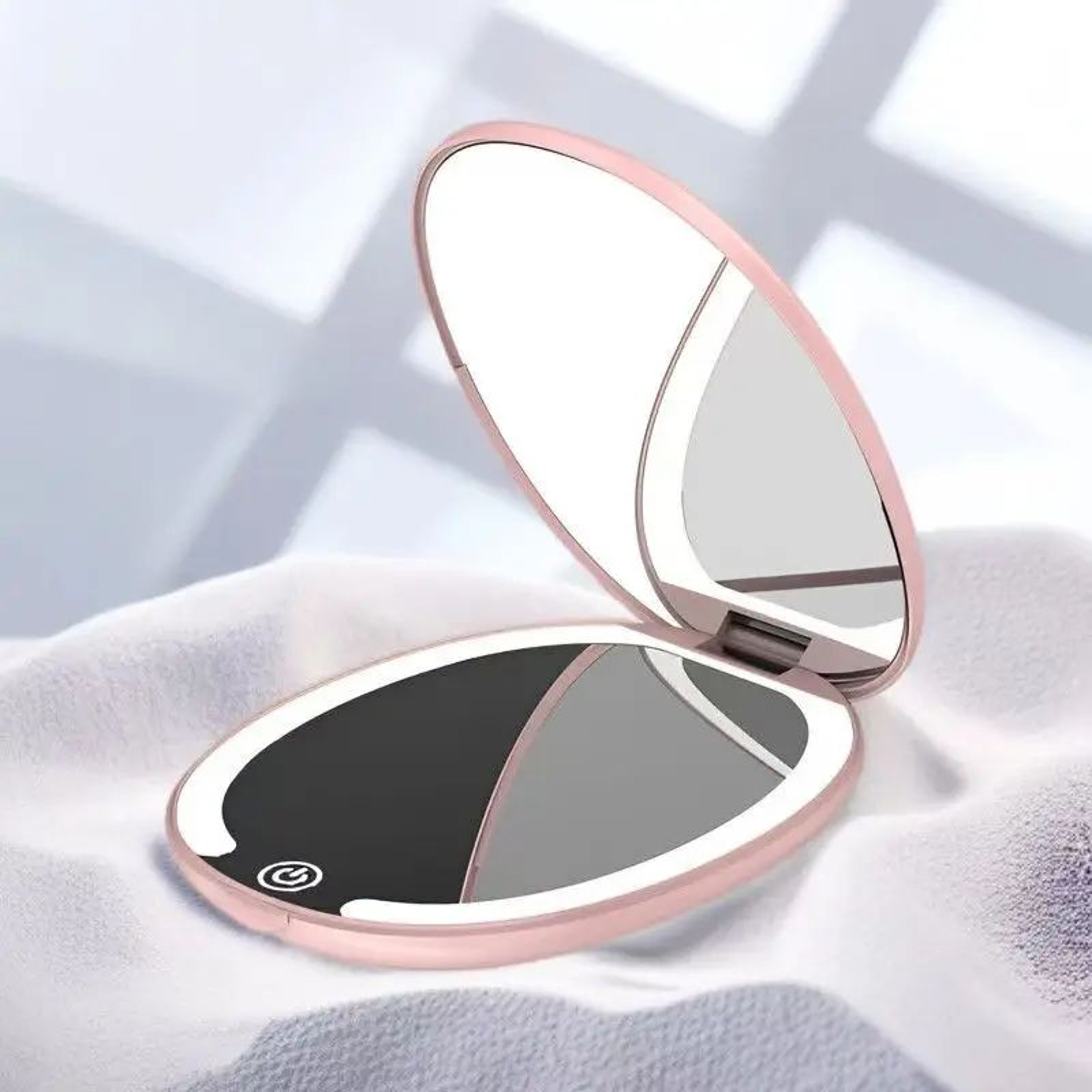 LED Folding Makeup Mirror  TriColor Light DoubleSided 5X Magnifying Portable Vanity Mirror For Trav 4