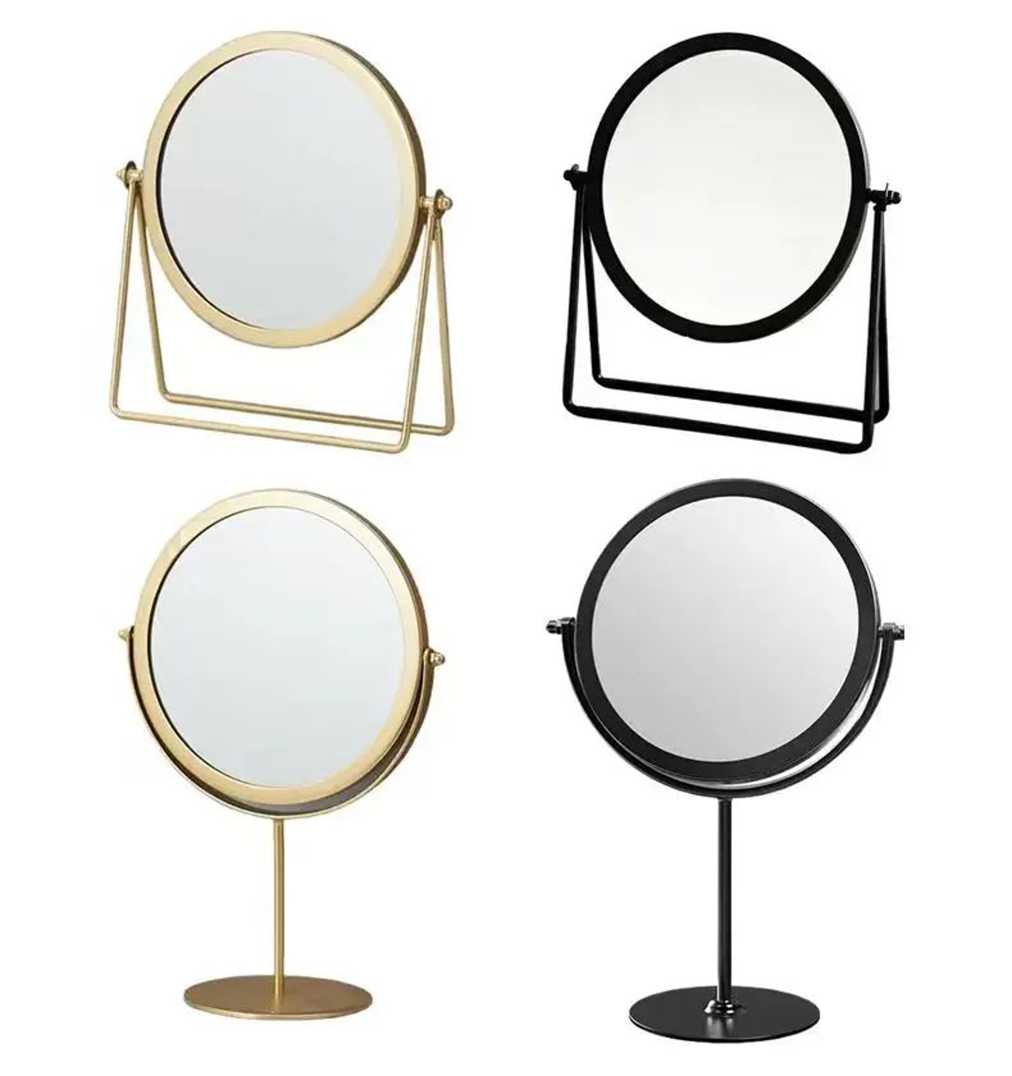 Retro Metal Vanity Makeup Mirror  European American Style Rotating Round Desktop Dressing Mirror Fo 6