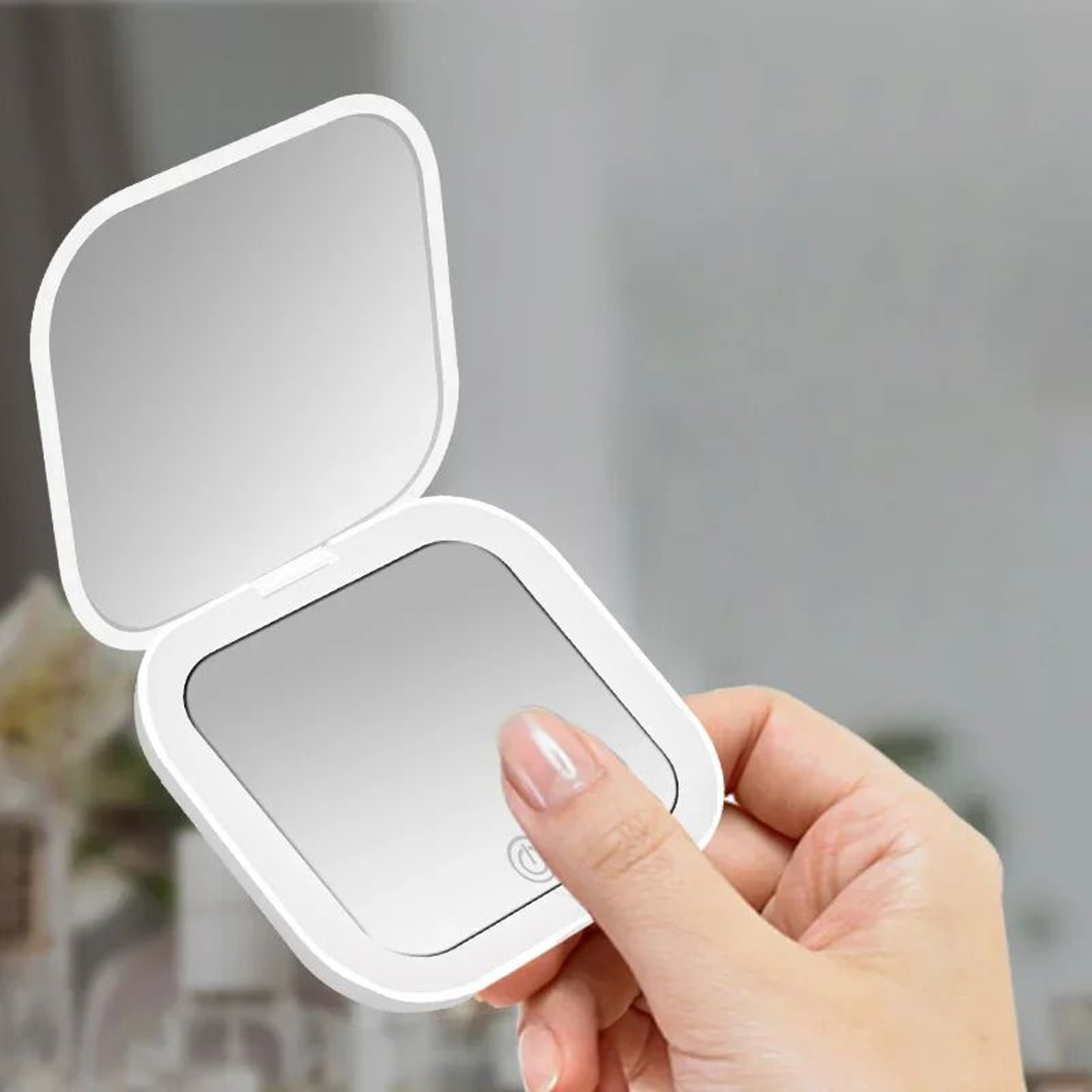 Compact Mini Lighted Makeup Mirror  2X Magnifying Foldable Pocket Vanity Mirror For Travel Gifts Be 1