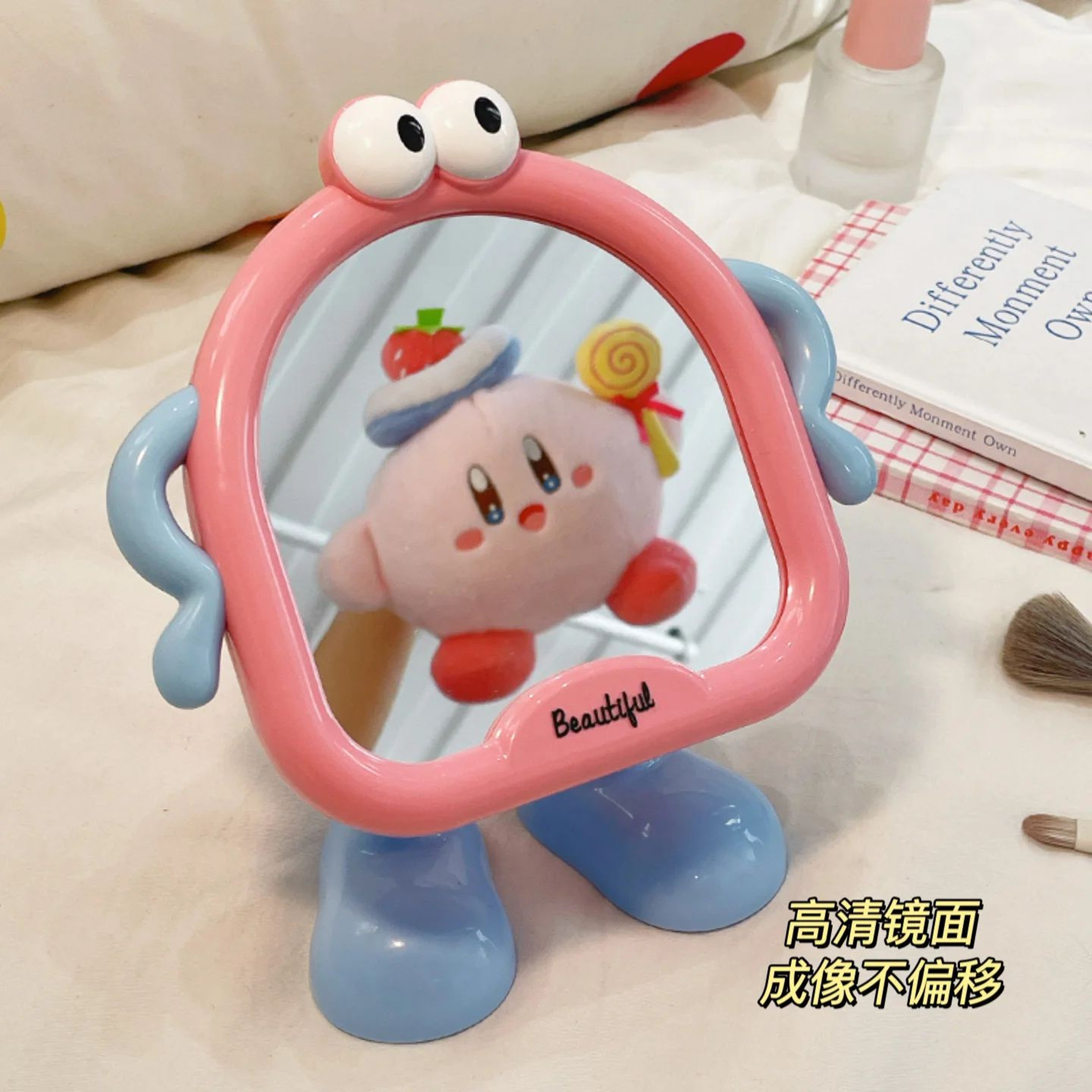 Cute Desktop Makeup Mirror  Portable HD Table Vanity Mirror For Bedroom Dorm Student Desk Beauty Gr 3