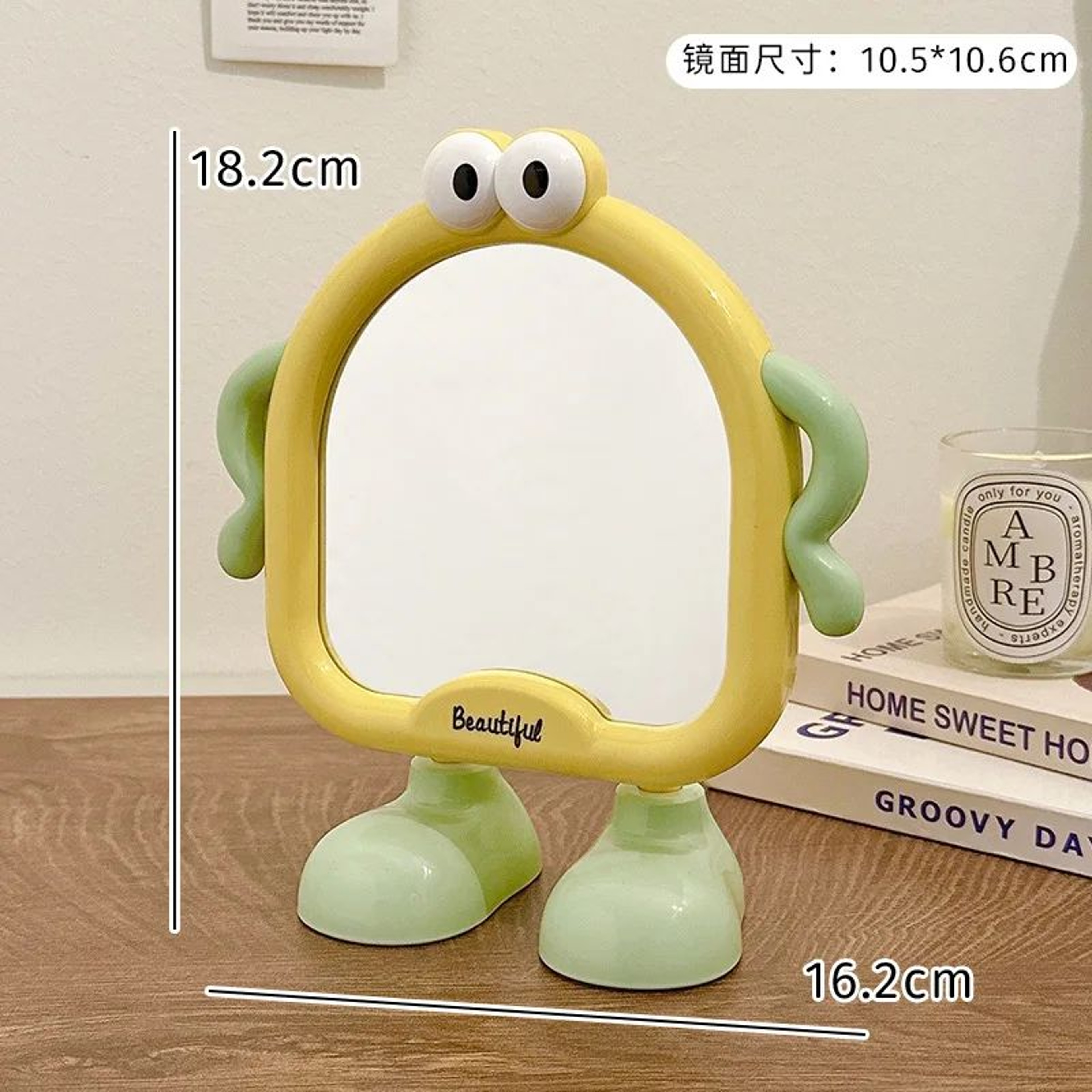 Cute Desktop Makeup Mirror  Portable HD Table Vanity Mirror For Bedroom Dorm Student Desk Beauty Gr 6
