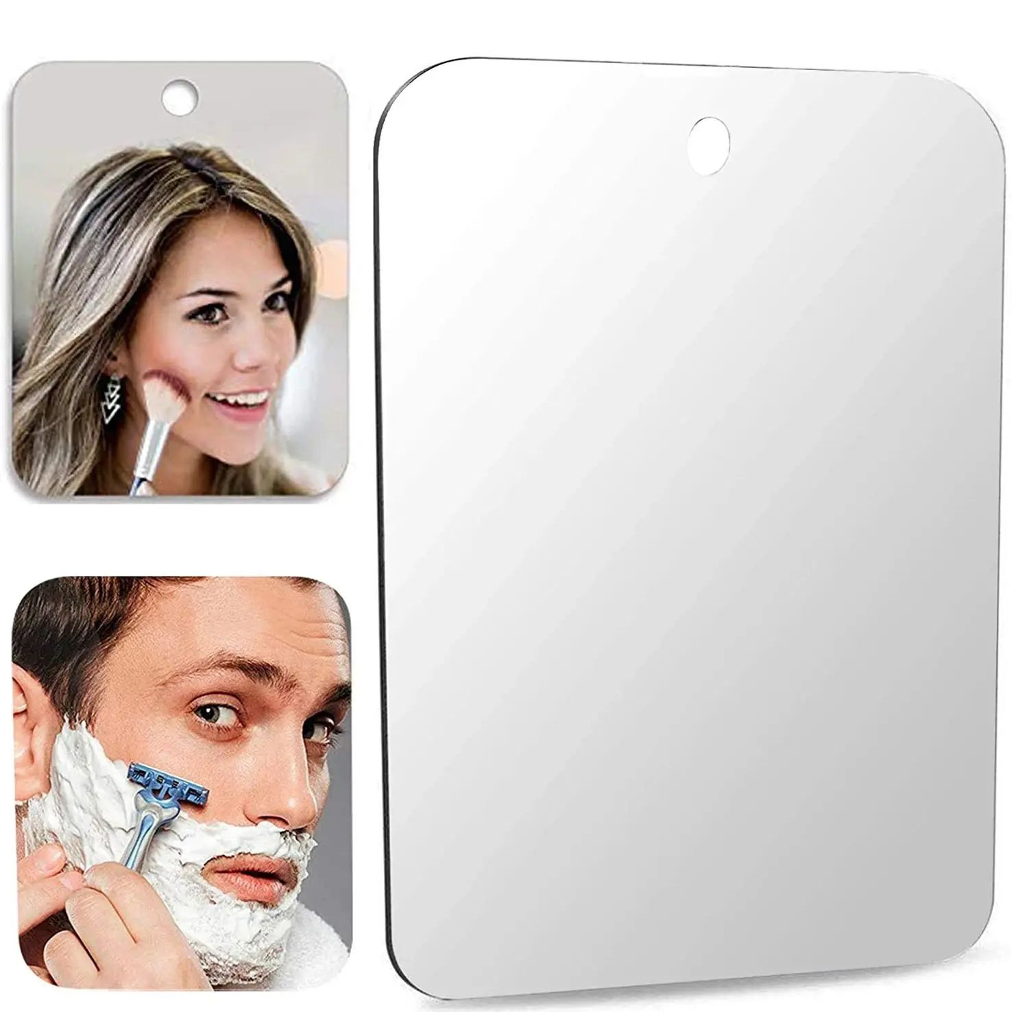 FogFree Acrylic Shower Mirror  Unbreakable Wall Suction Shaving Makeup Mirror For Bathroom And Trav 2