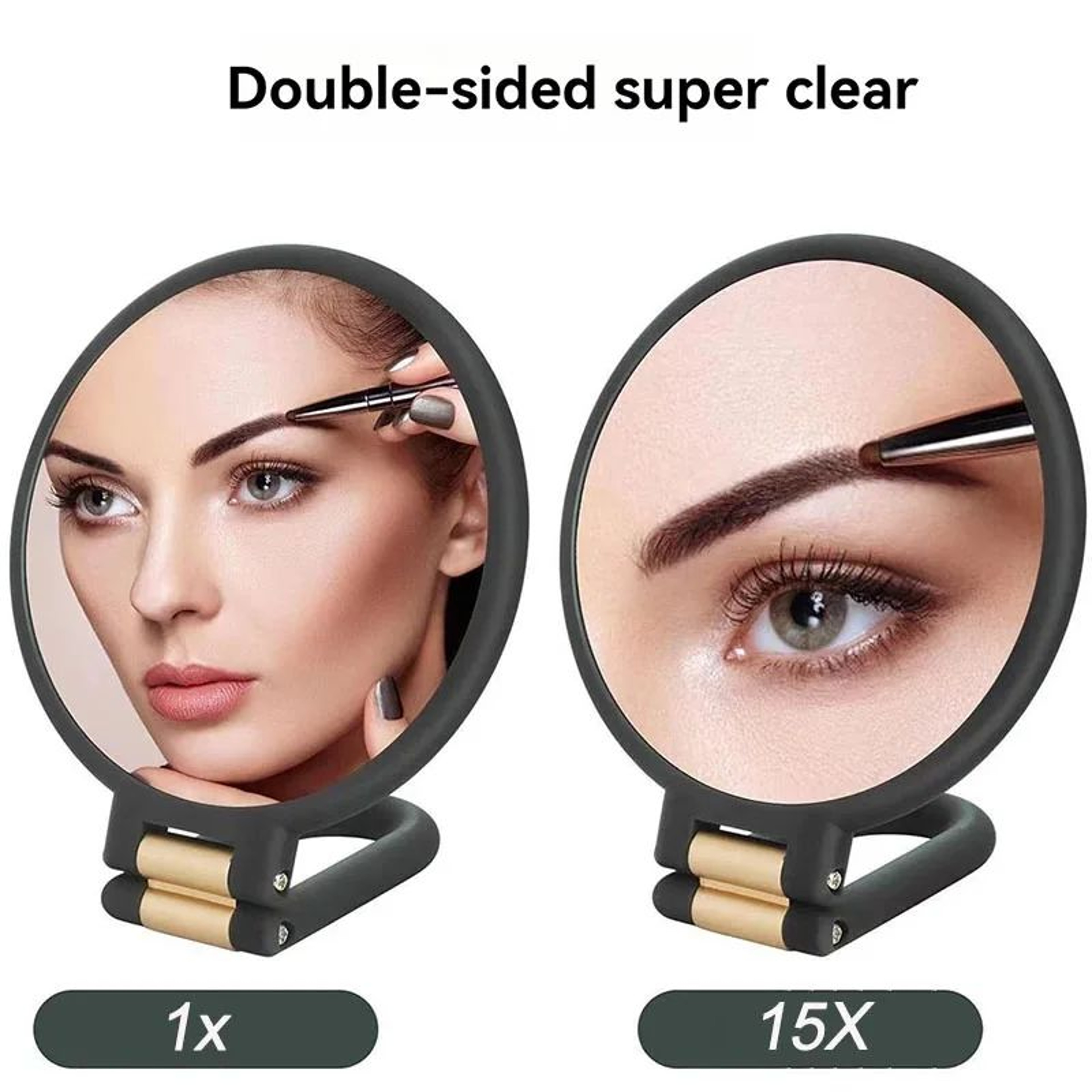 Portable Magnifying Makeup Mirror  2X 5X 10X 15X Compact Folding Pocket Vanity Mirror For Travel Ta