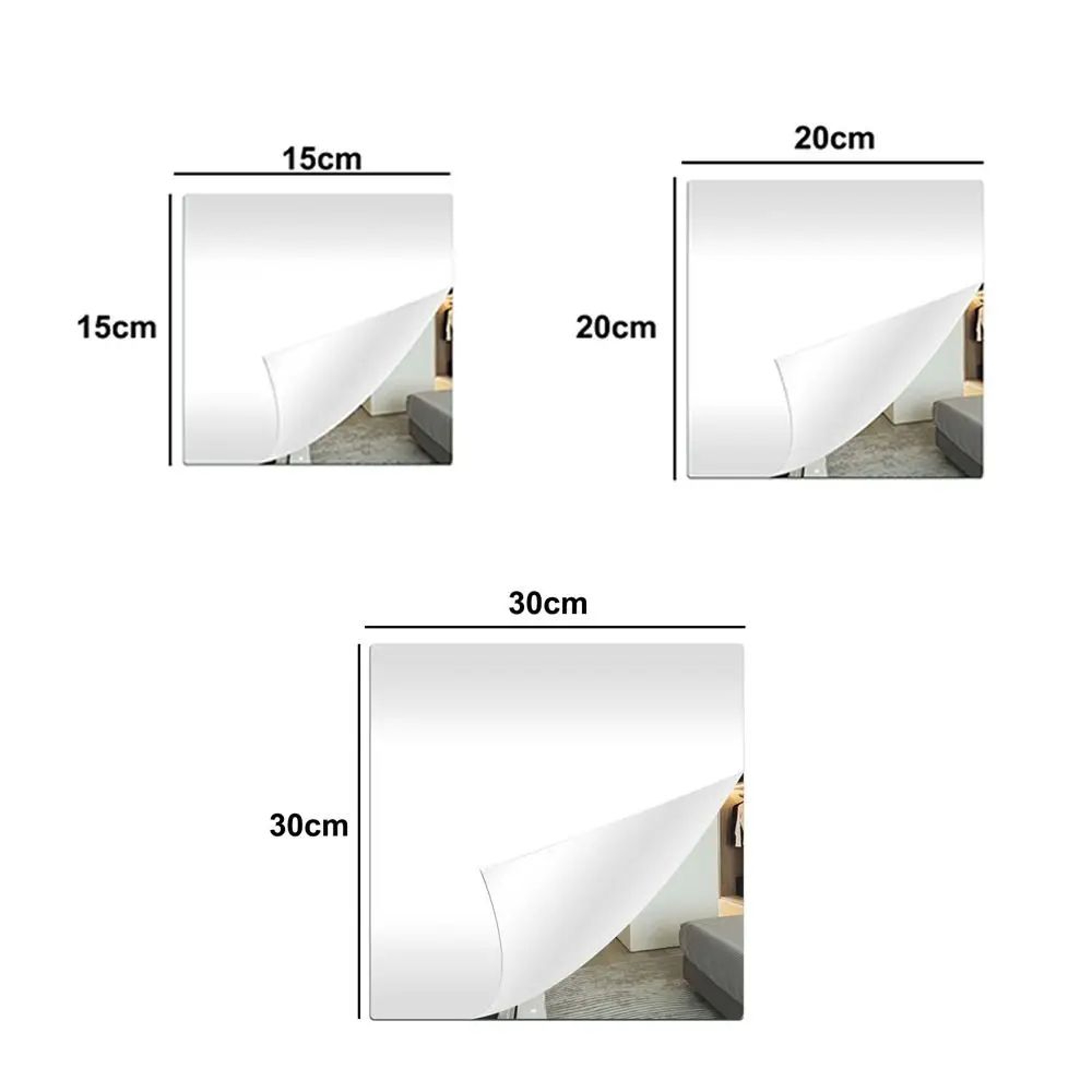 SelfAdhesive Acrylic Mirror Sheet  Shatterproof 006In Peel And Stick Mirror Tile For Wall Home Gym  5