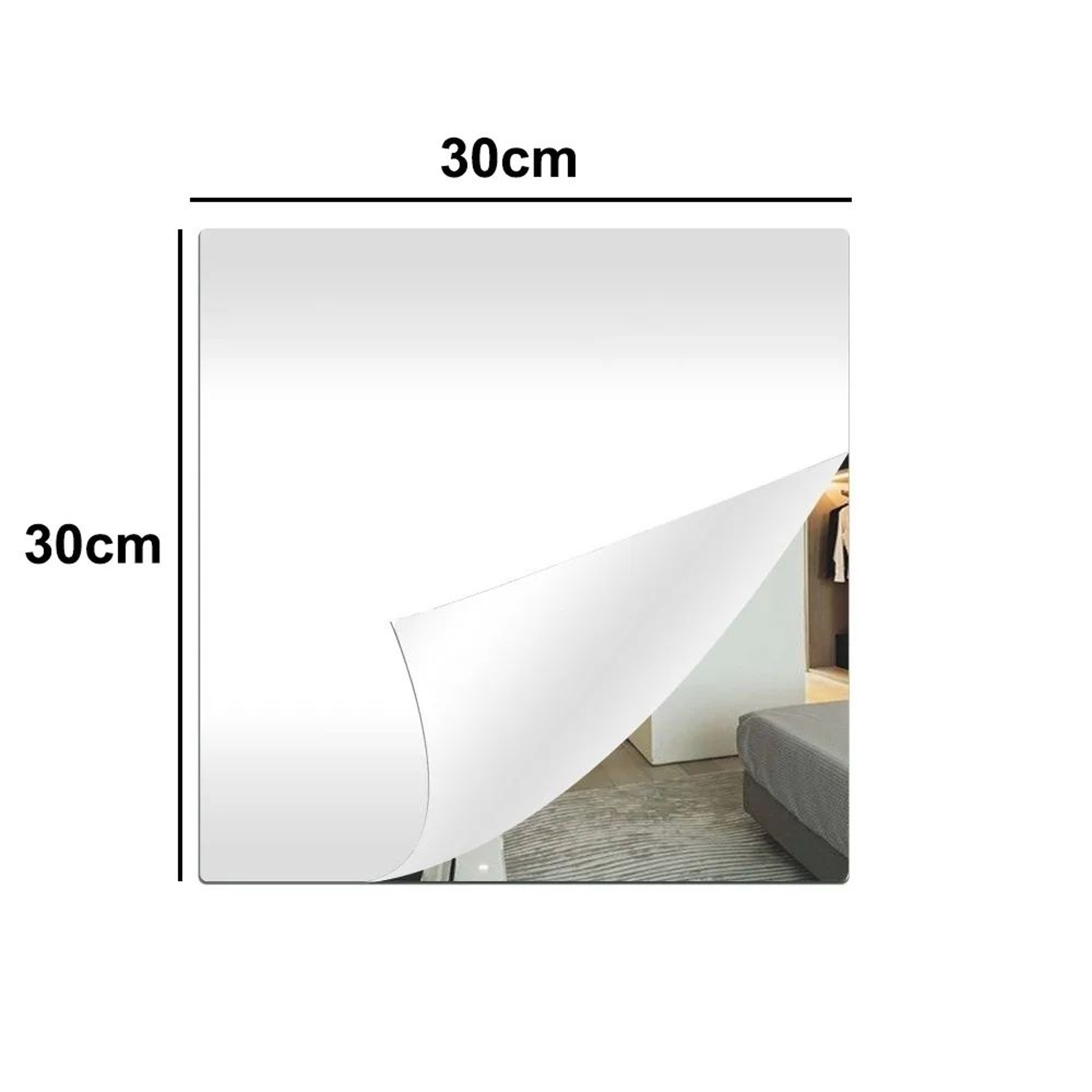 SelfAdhesive Acrylic Mirror Sheet  Shatterproof 006In Peel And Stick Mirror Tile For Wall Home Gym  8