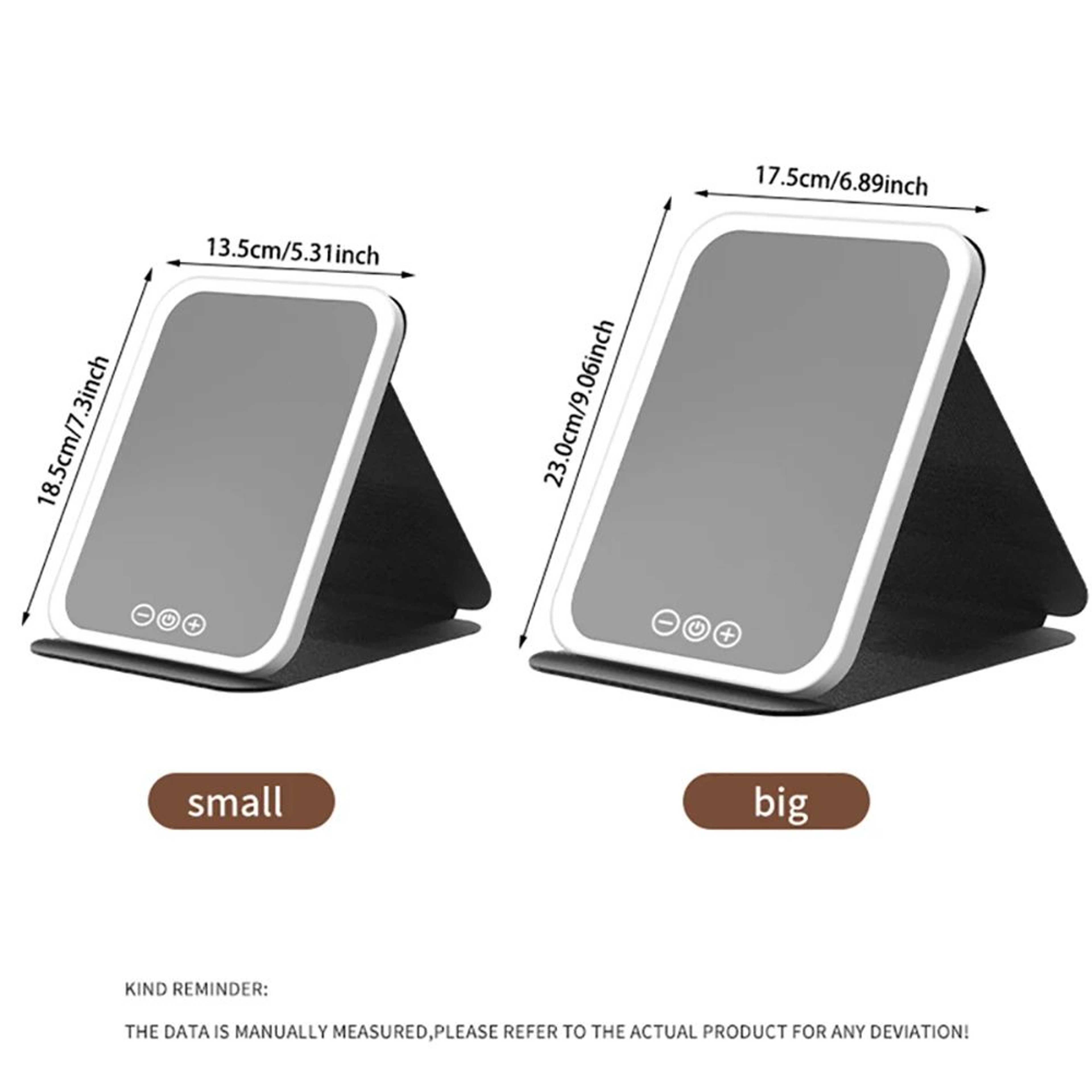 3 Color Dimmable LED Makeup Mirror  Rechargeable Foldable Touch Screen Vanity Mirror For Travel Hom 4