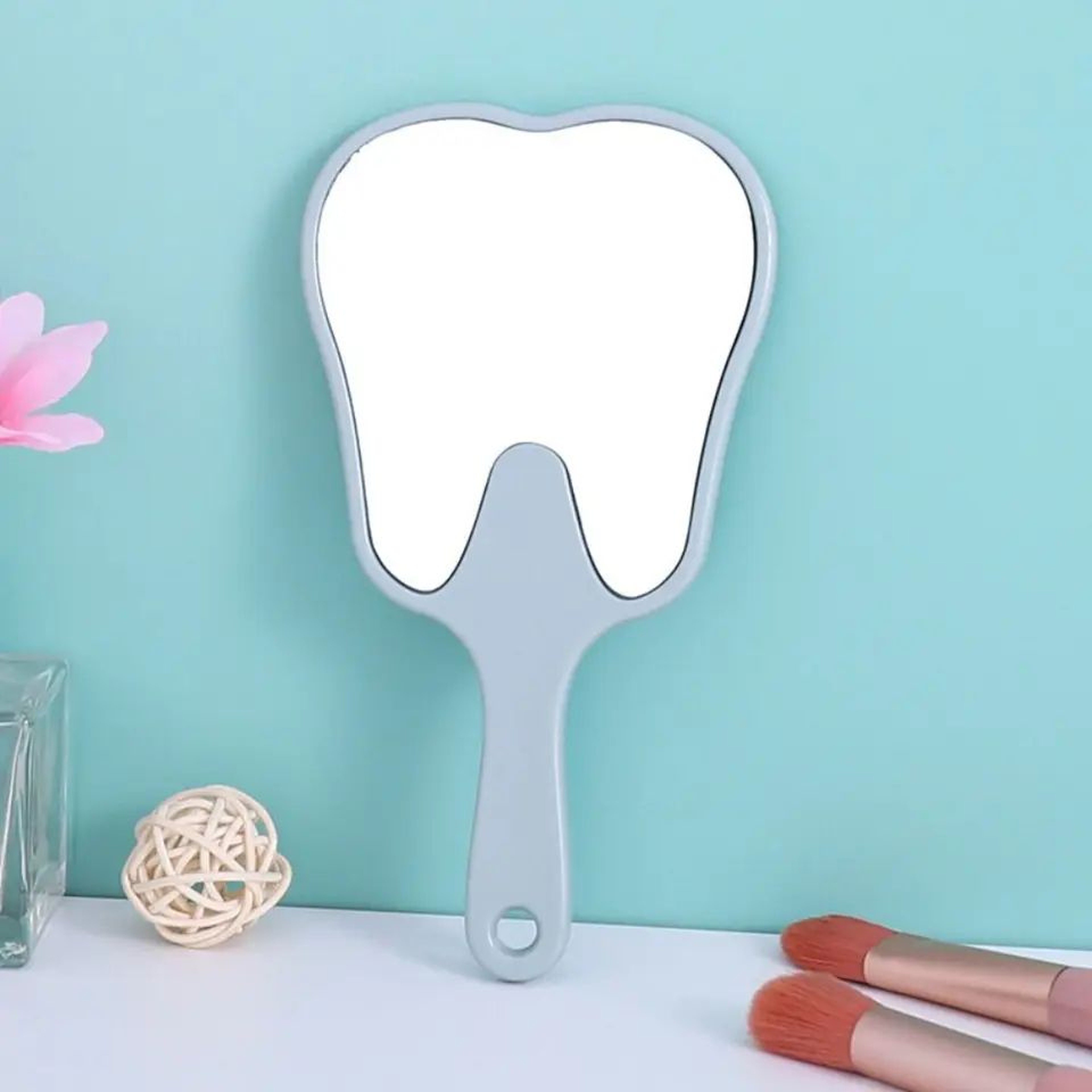 Portable Dental Makeup Mirror  Compact Handheld Cosmetic Mirror With Cute Tooth Shape For Travel 4