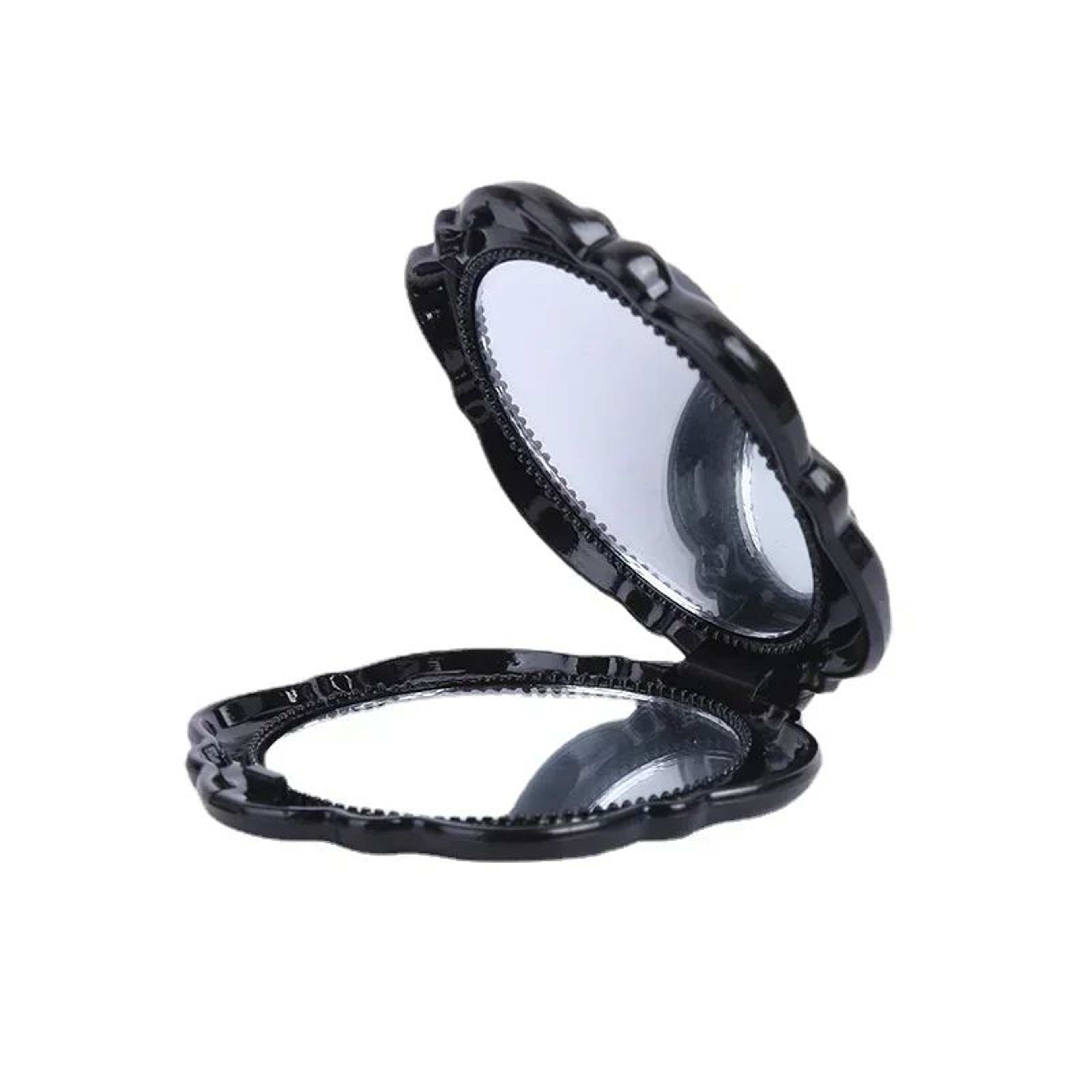 Retro Rose Pocket Makeup Mirror  Double Sided Compact Folding Cosmetic Mirror For Travel Purse Hand 3
