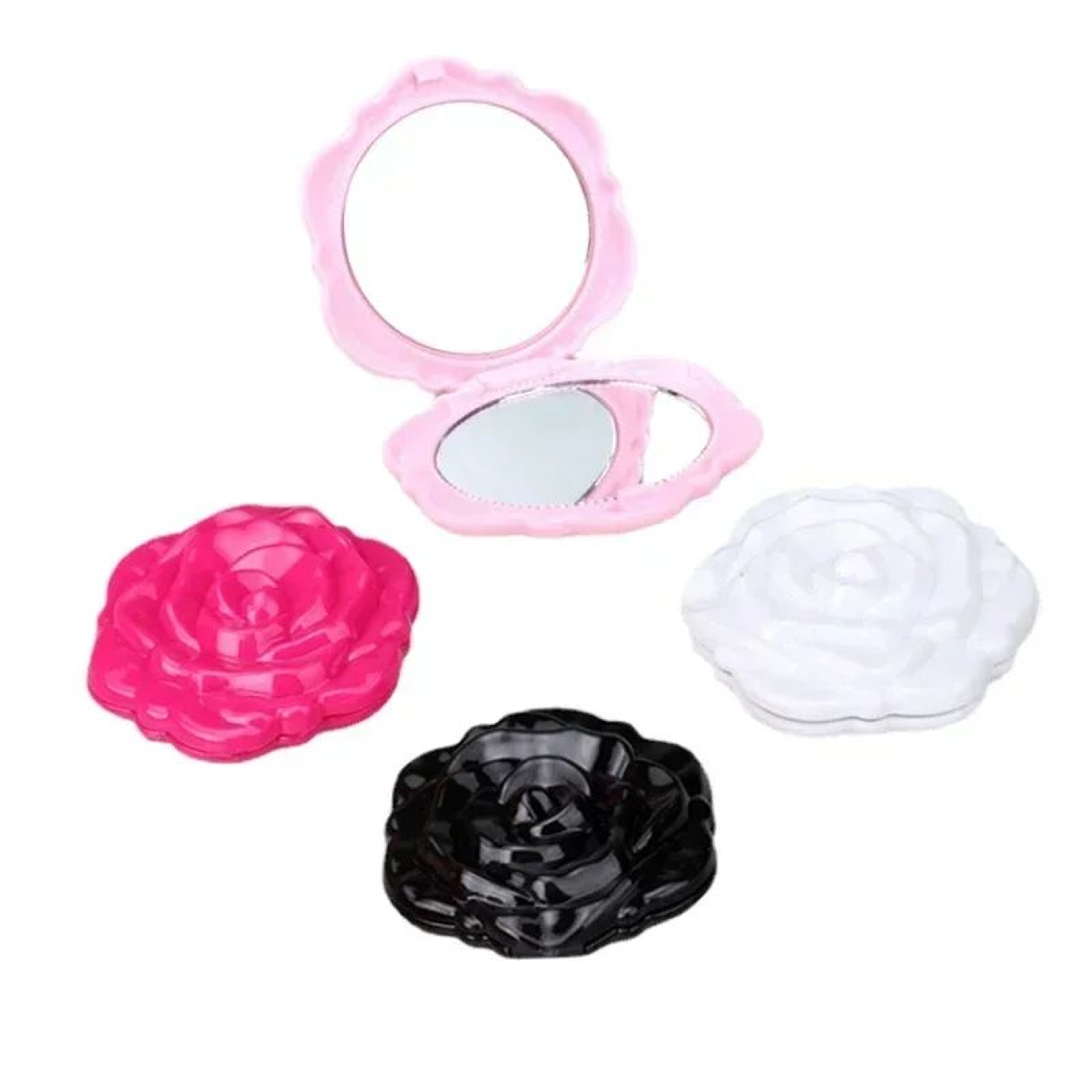 Retro Rose Pocket Makeup Mirror  Double Sided Compact Folding Cosmetic Mirror For Travel Purse Hand 1