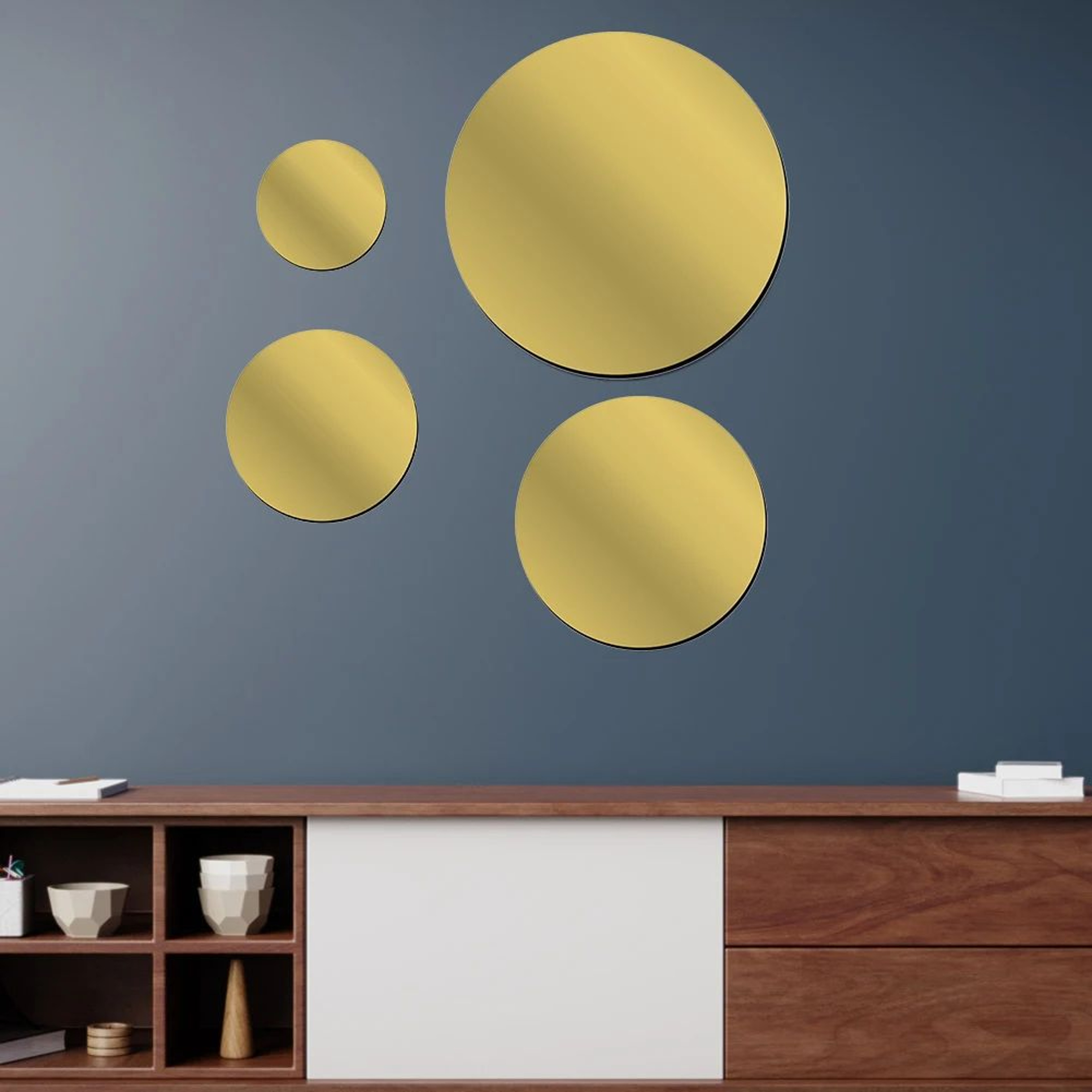 Round Acrylic Mirror Wall Stickers  SelfAdhesive 3D Decorative Mirror Decals For Bathroom Bedroom L 3