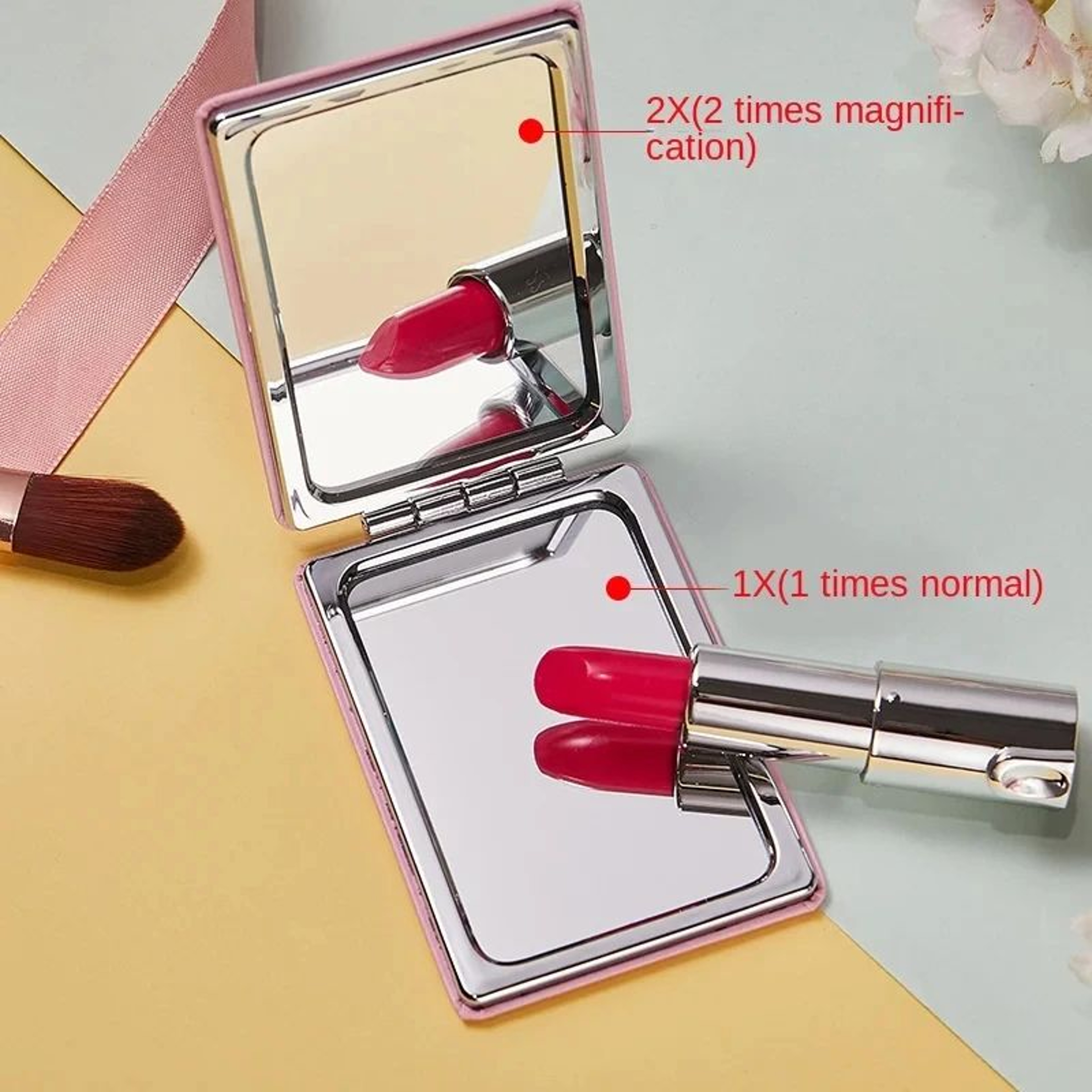 Olding Pocket Makeup Mirror  Mini Portable Compact Vanity Mirror For Travel Handbag Purse  Everyday 2