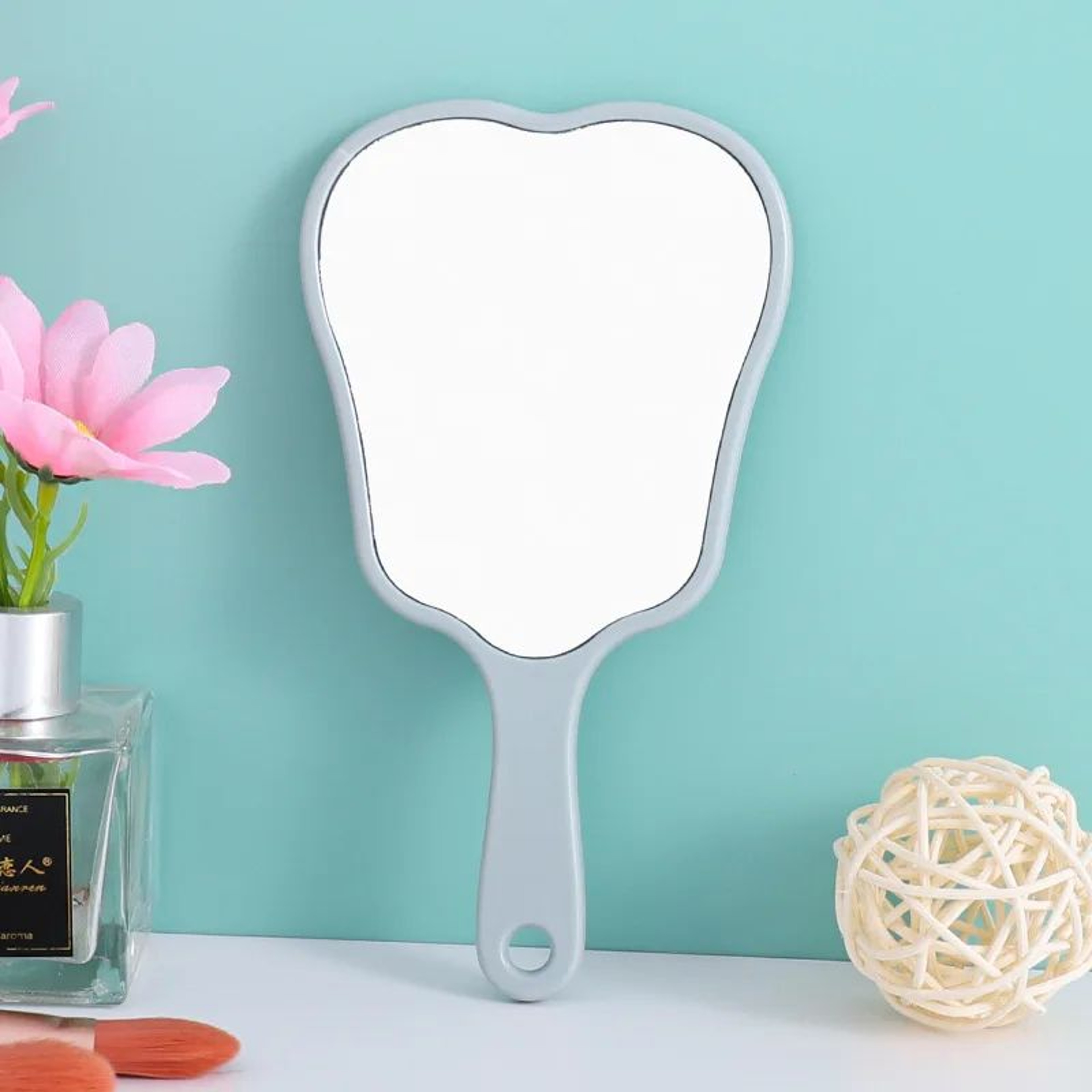 Tooth Shaped Handheld Mirror  Lightweight 335 X 630 In Portable Dental Makeup Mirror For Women Dent 7