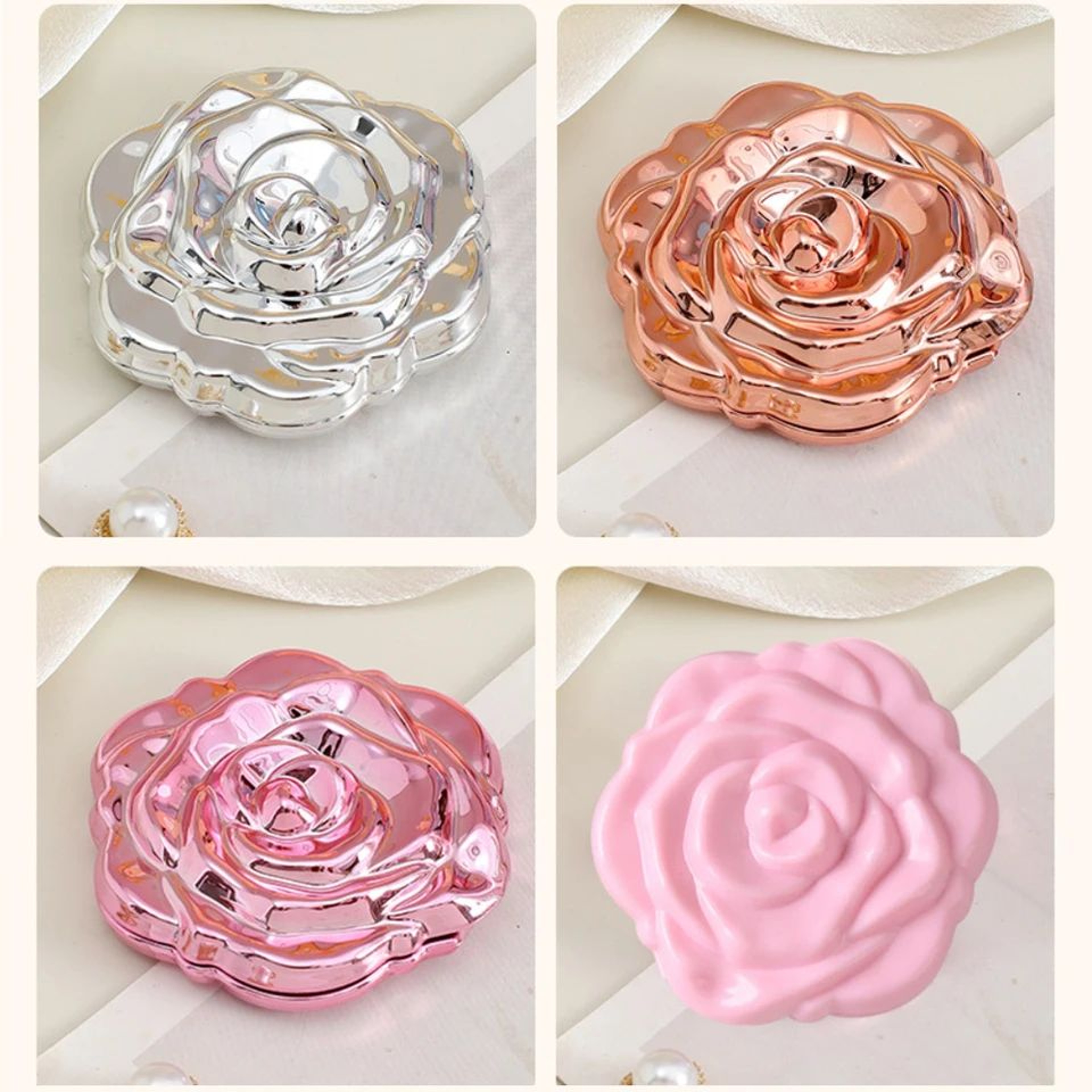 Rose Double Sided Makeup Mirror  248 In Foldable Compact Pocket Mirror For Handbag Travel Beauty To 2