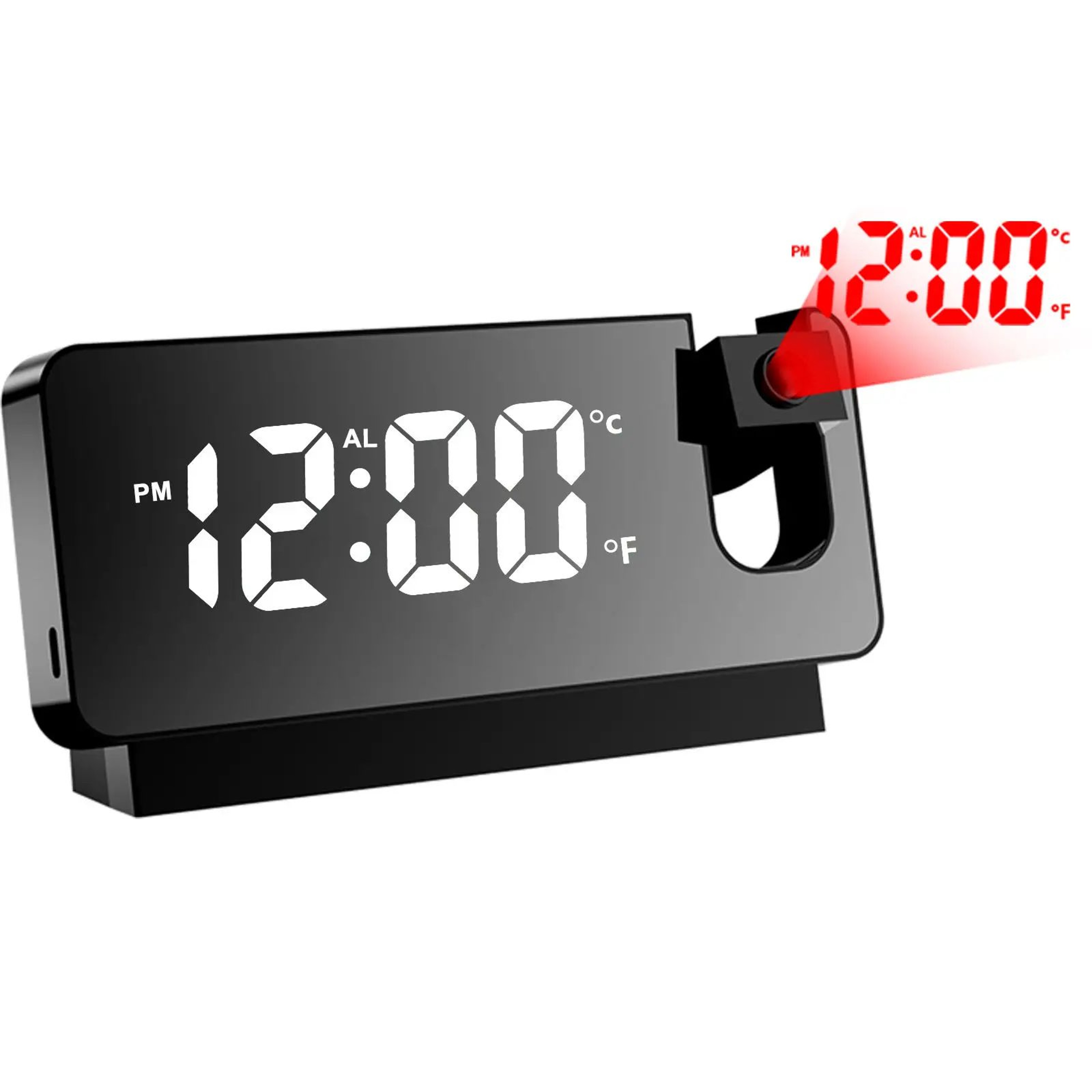 Projection Alarm Clock  LED Digital Ceiling Wall Projector With Dual Alarm Snooze Temperature  Mirr 1