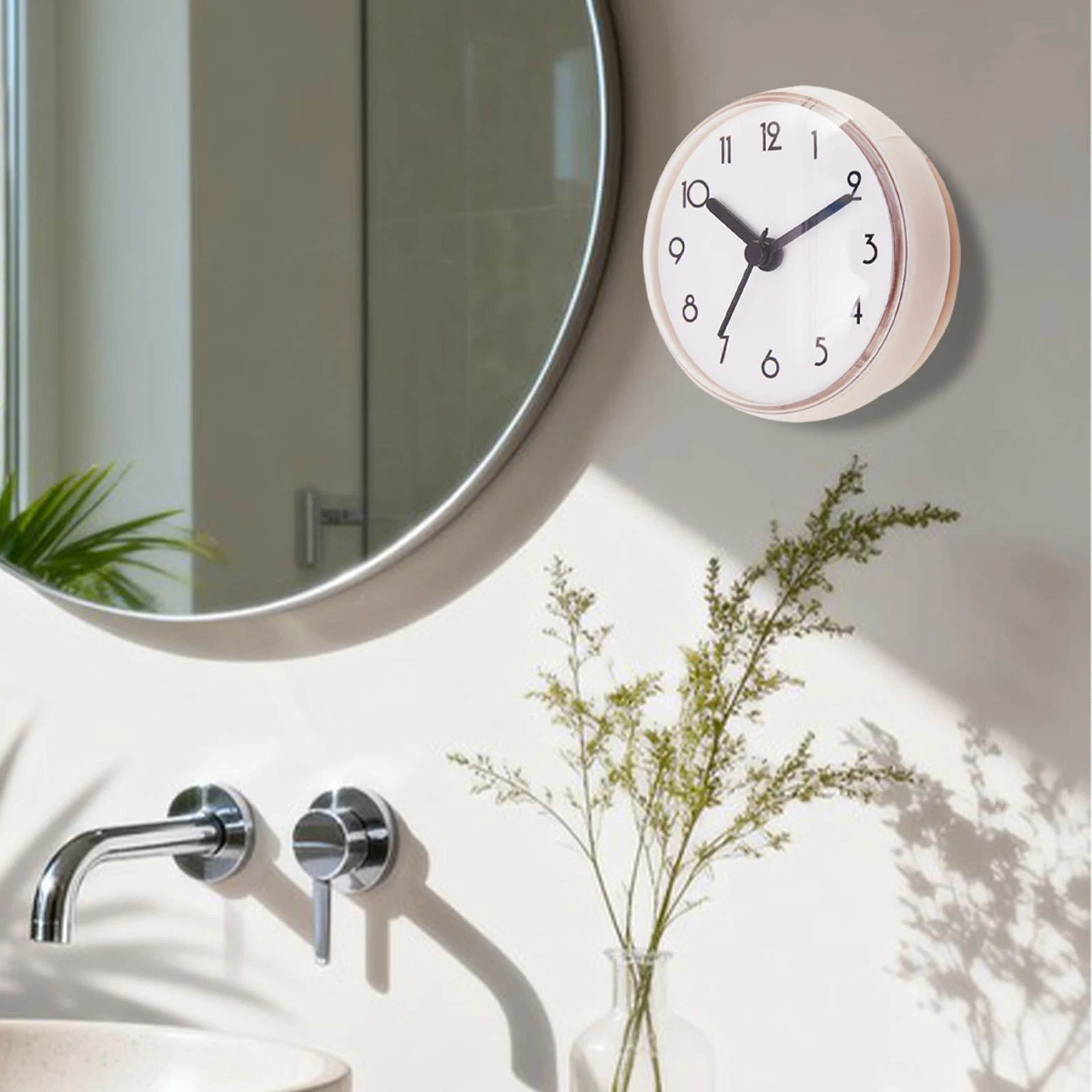 Waterproof Bathroom Shower Clock  295 In Compact Suction Cup Wall Clock For Mirror Kitchen Pool  Re 3