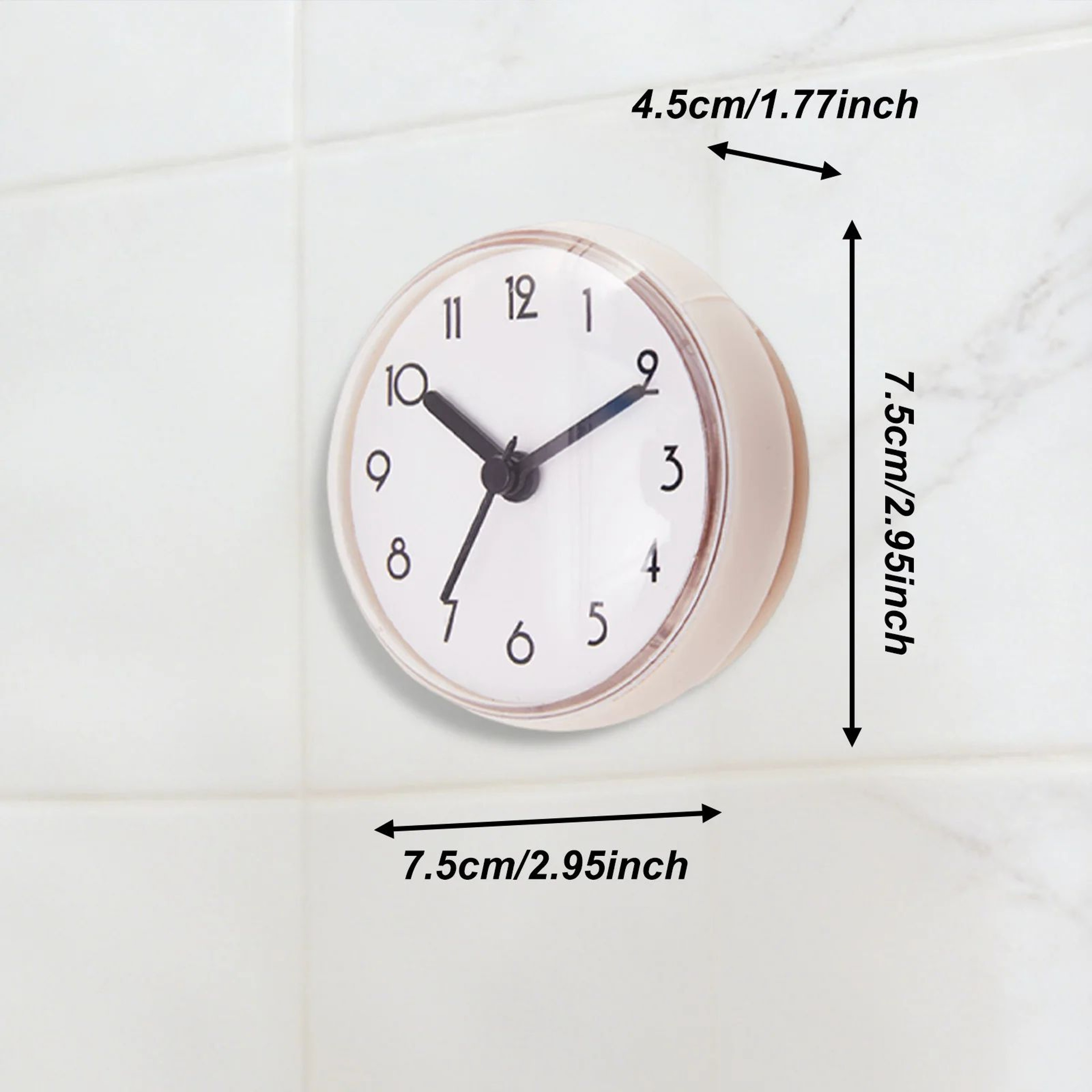 Waterproof Bathroom Shower Clock  295 In Compact Suction Cup Wall Clock For Mirror Kitchen Pool  Re 5